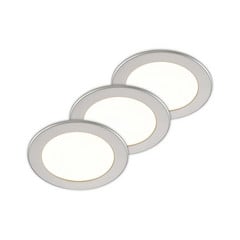 Prios lámpara empotrable LED Cadance, plata, 17 cm, juego de 3, CCT