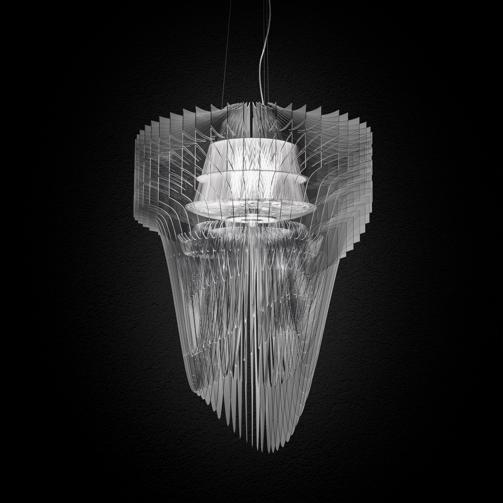 Lampa wisząca Slamp Aria M, przezroczysta, Ø 60 cm