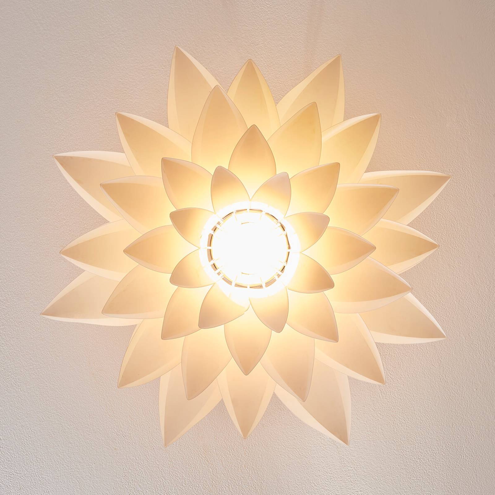 Lampa sufitowa Lindby Rimon, biała, tworzywo sztuczne, Ø 50 cm, E27