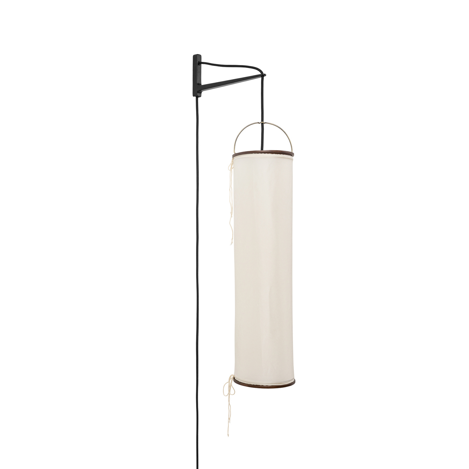 Aplică de perete Silk Lantern, alb/negru, cu priză, E27 - Gubi