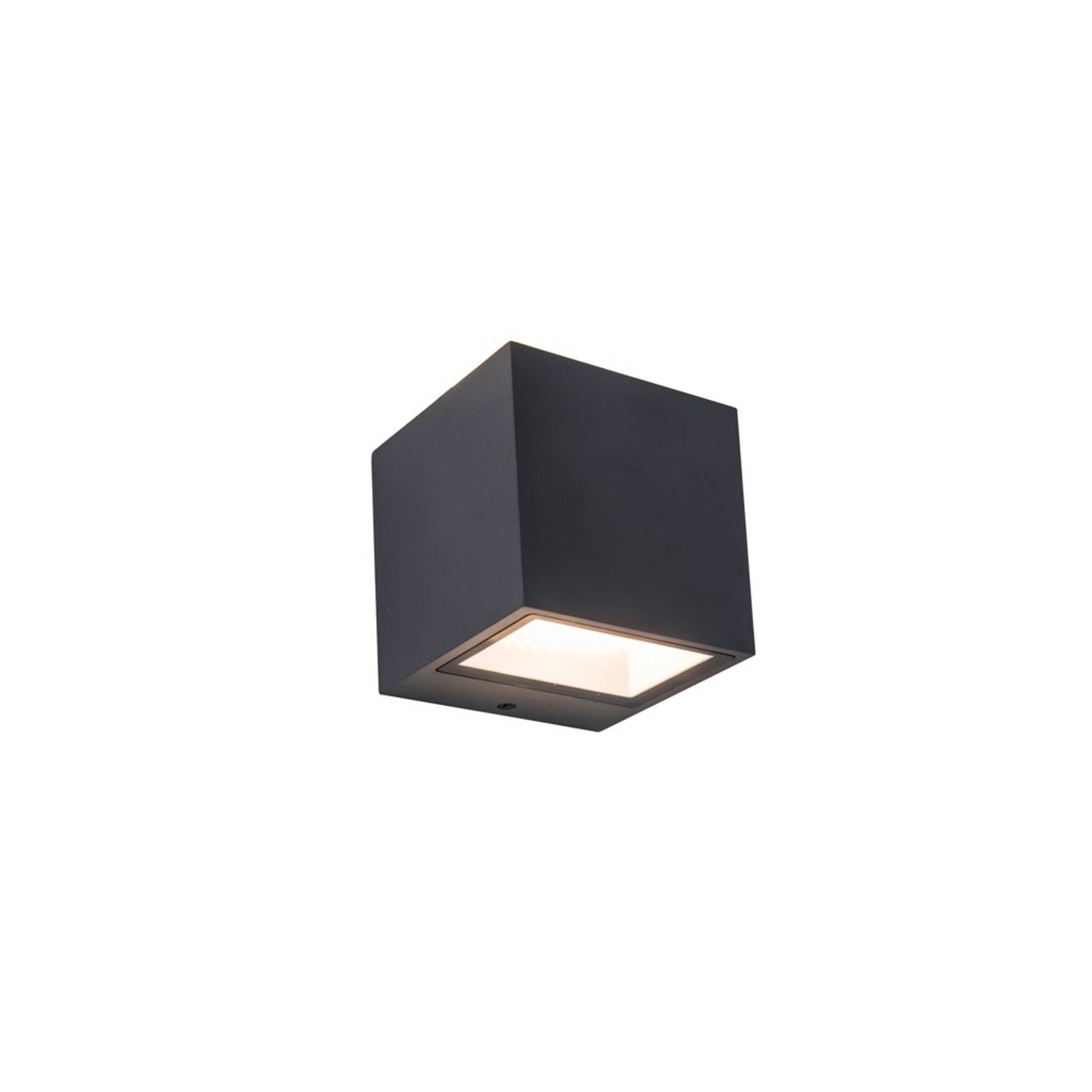 Eckige led Außenwandleuchte gemini Up and Down aus alu in Anthrazit 88cm breit