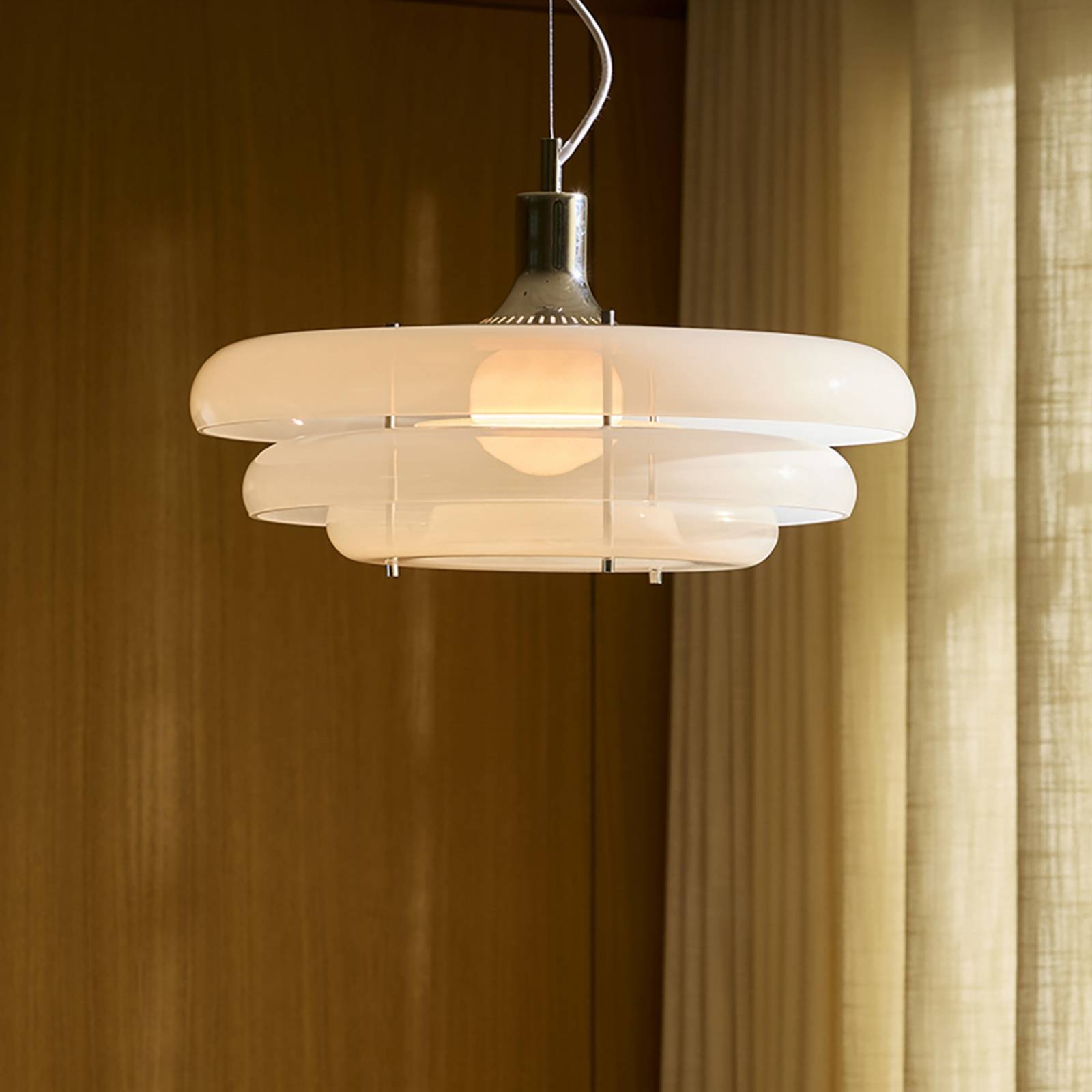 MARKET SET Suspension Sunset Ø 45 cm, blanc brumeux, verre, E27