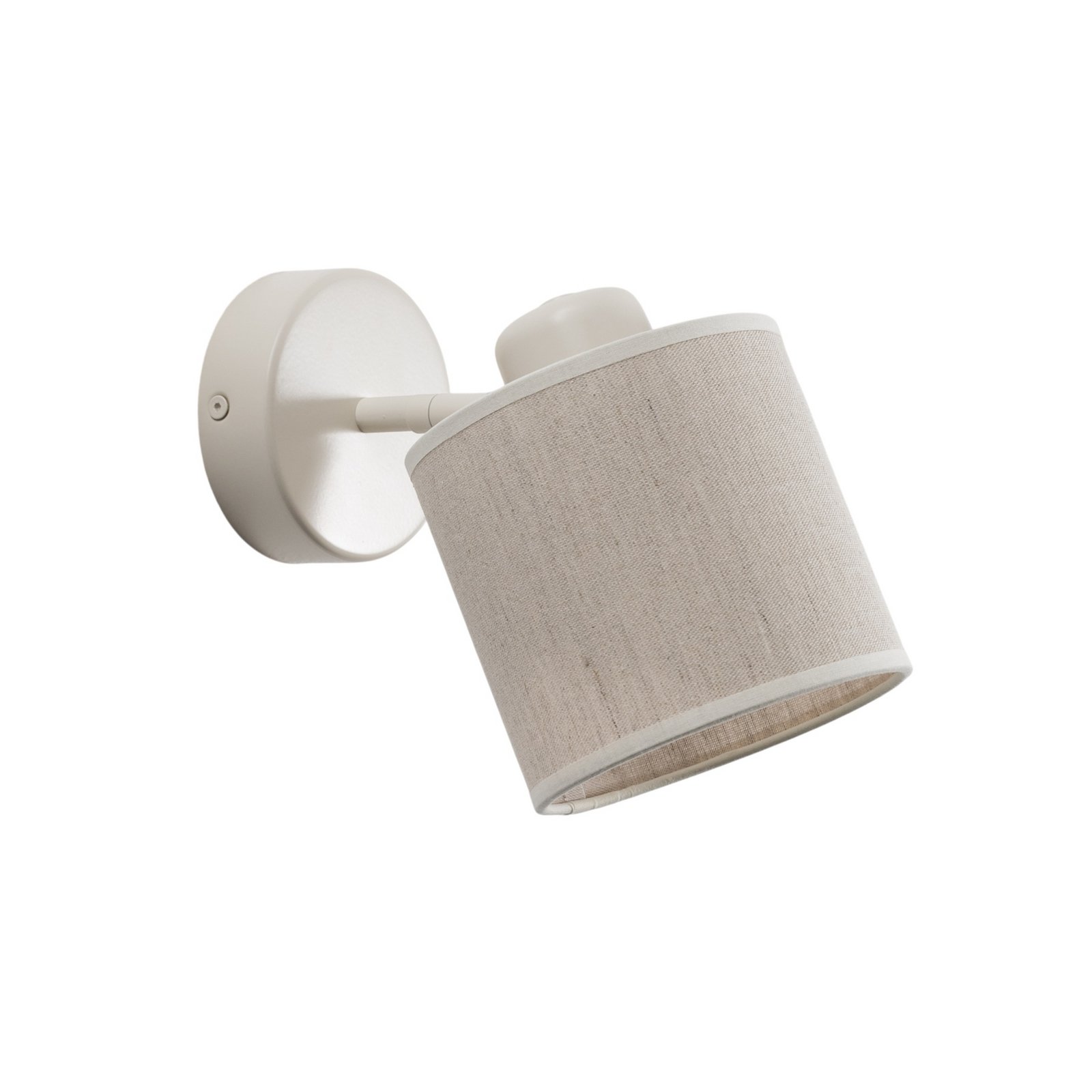 Стенно осветление Suerte, кремаво бяло, ленен текстил, височина 18 cm, E14