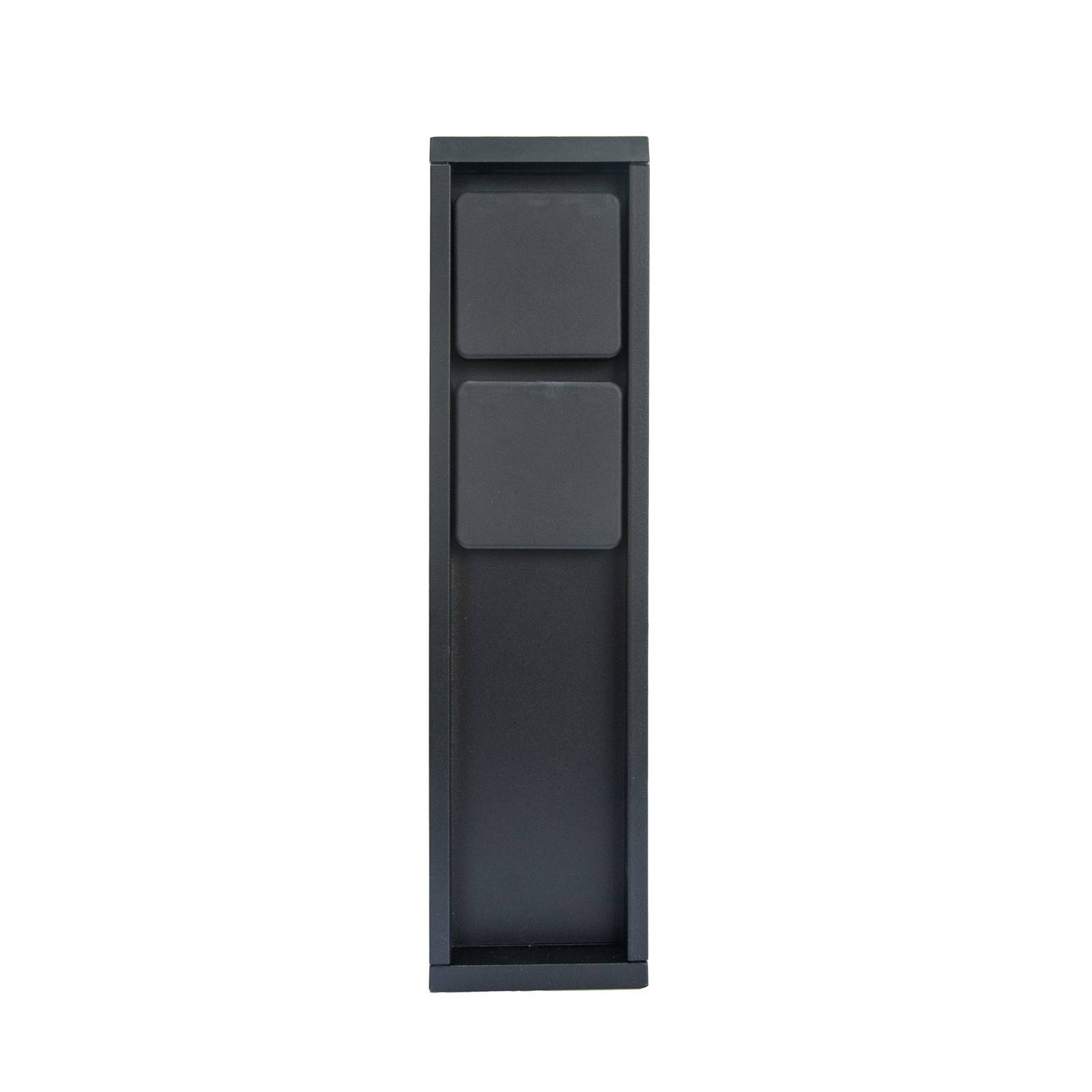 Steckdosensäule MAINS, schwarz 2-fach Höhe 24 cm IP54 3500 W