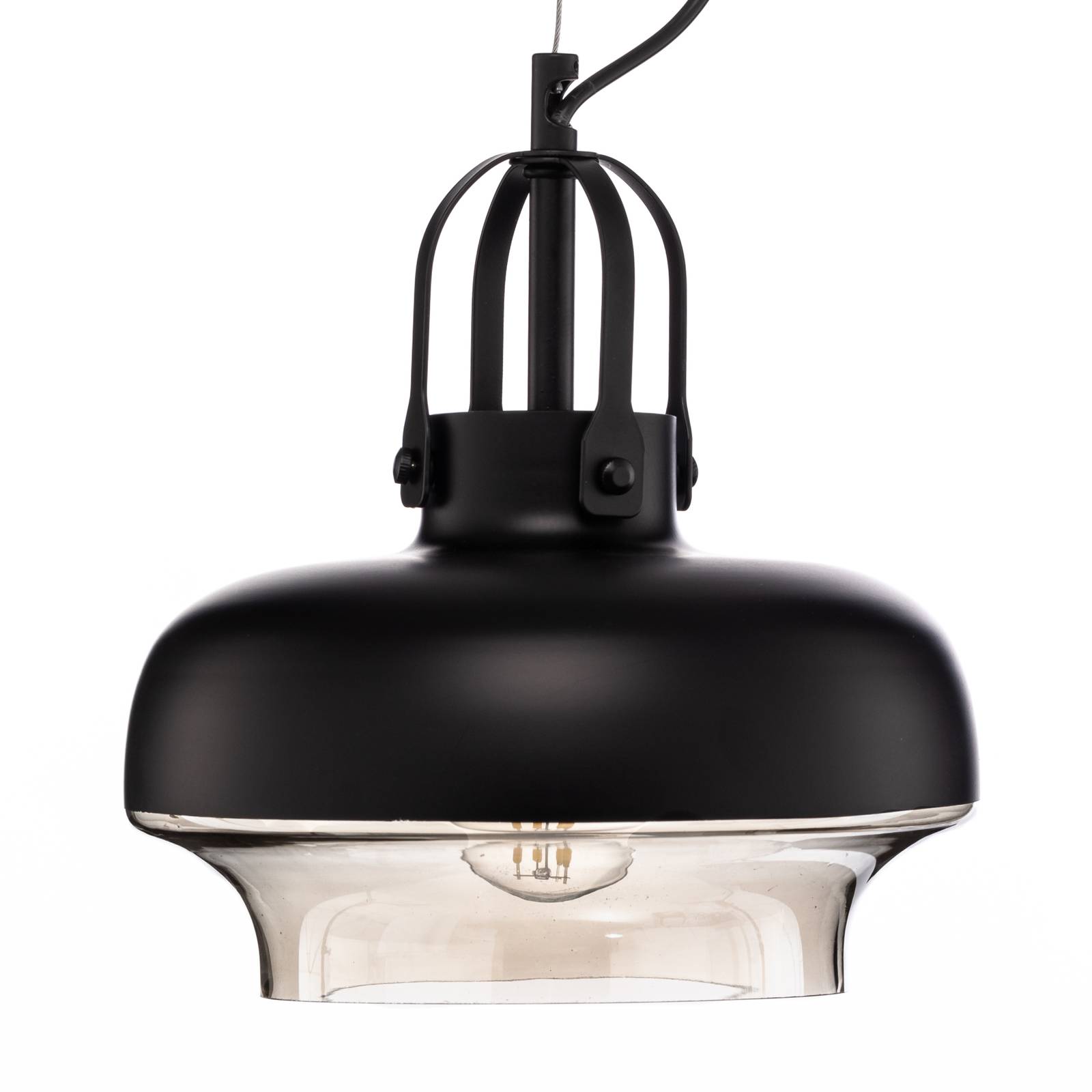 Lampa wisząca AV-5064-1BSY, klosz metal i szkło