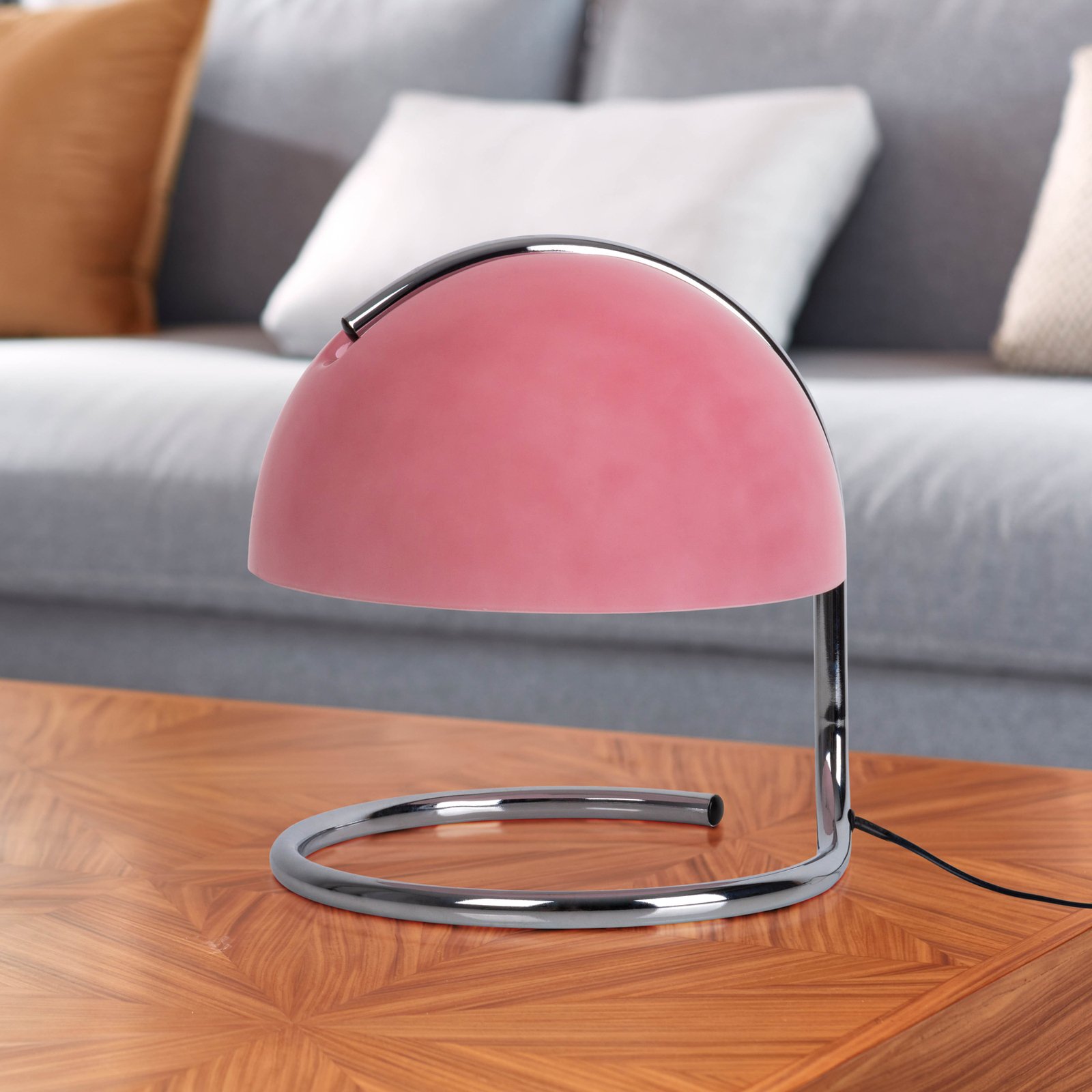 Burano table lamp, pink, height 25 cm, glass/metal, E27