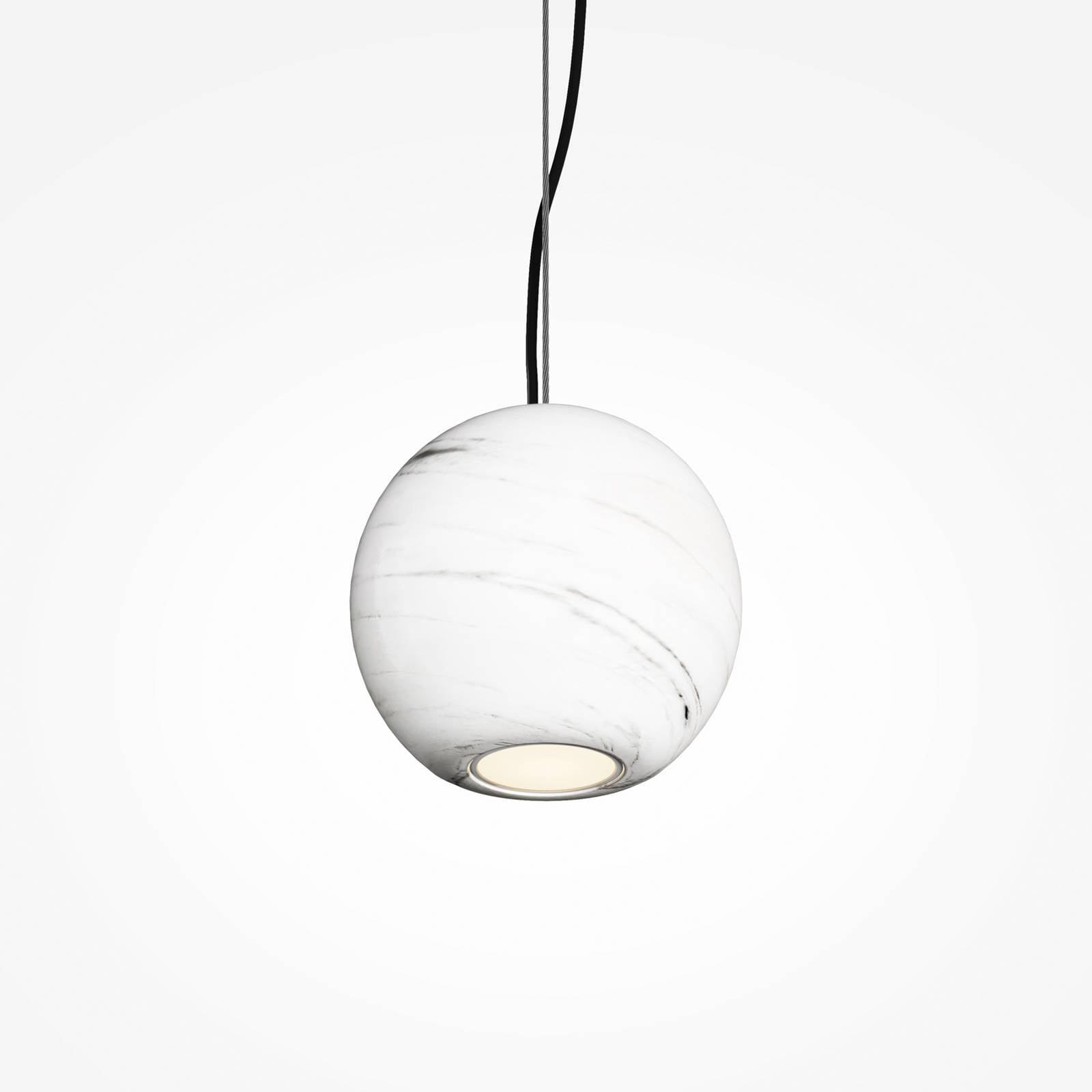Maytoni Basic Texture Pendant Light, White, Ø 12 Cm, Marble, Gu10