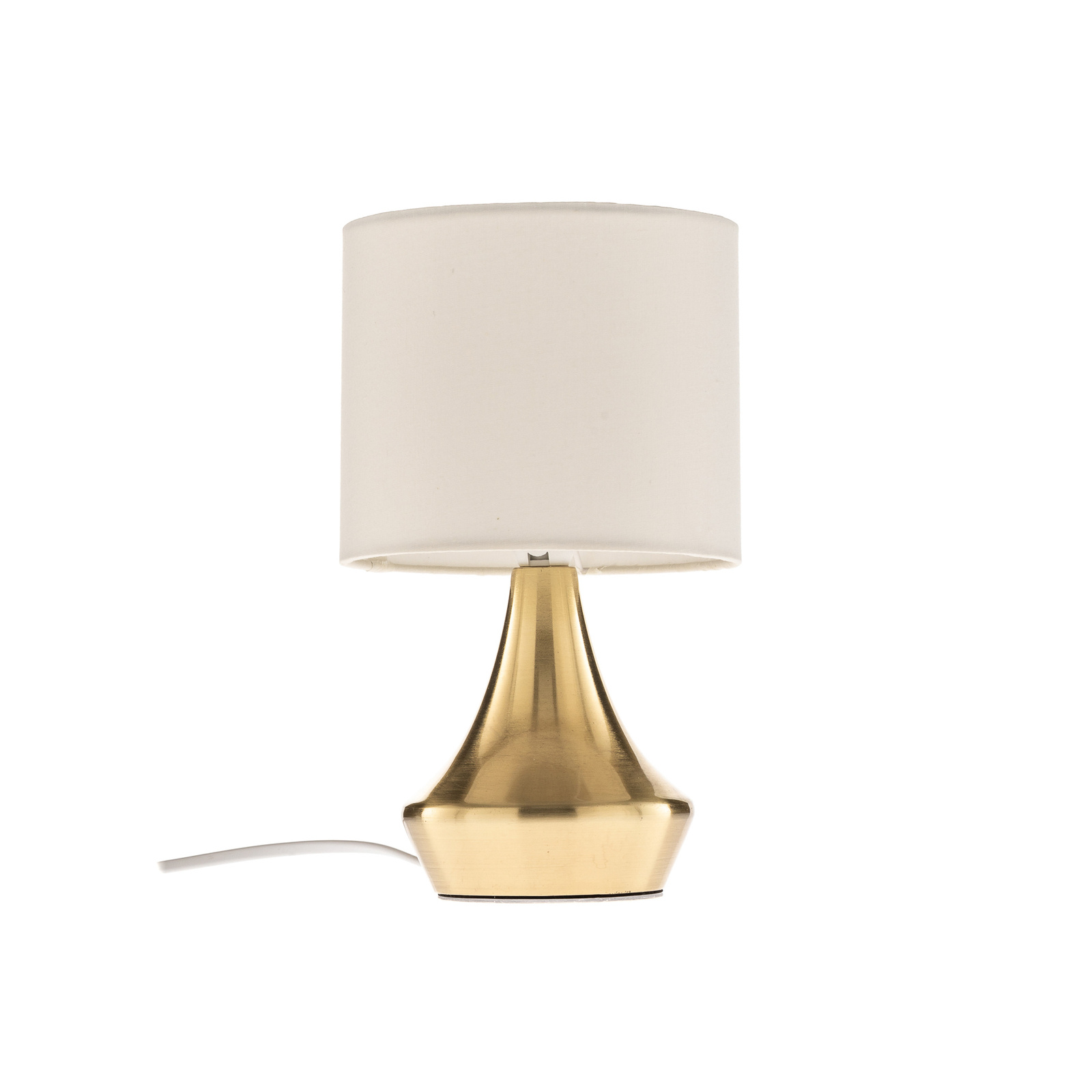 Ottone table lamp with a fabric lampshade, brass
