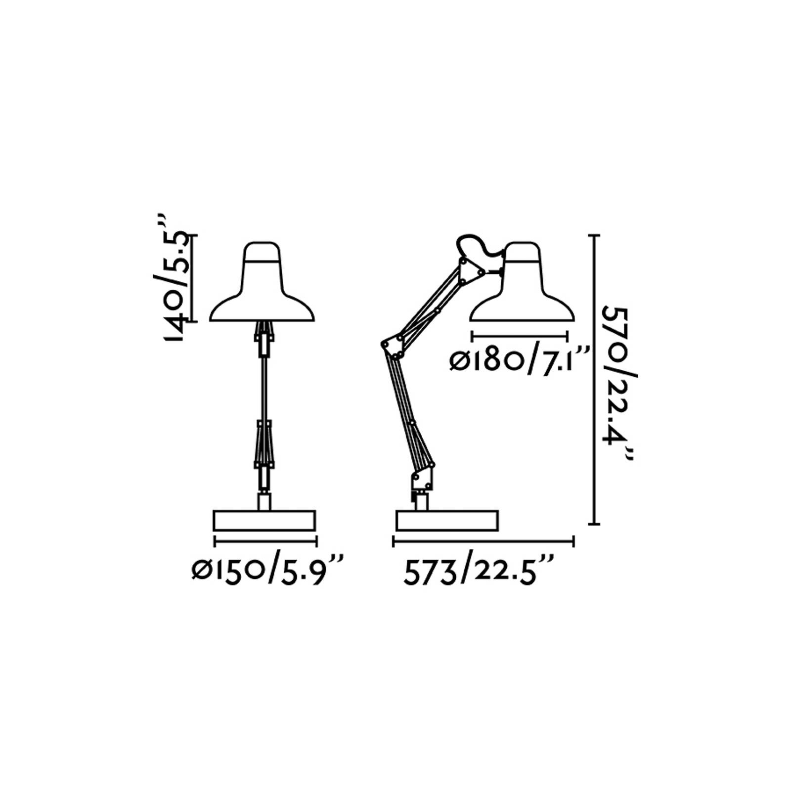 FARO BARCELONA Lampe à poser Snap gris foncé acier hauteur 57 cm