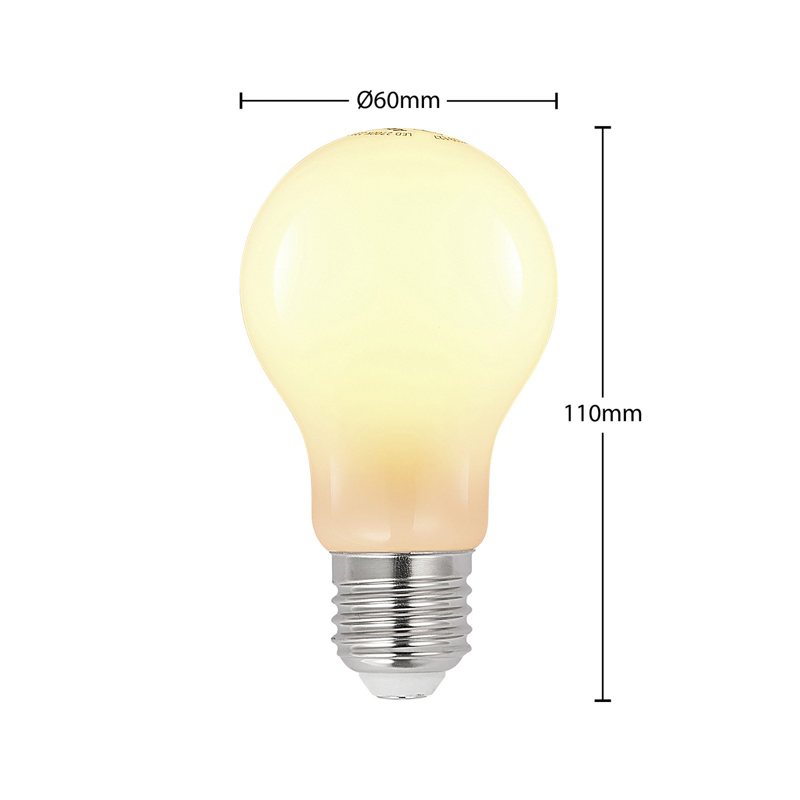 Arcchio LED-Lampe E27 8W 2.700K dimmbar, opal