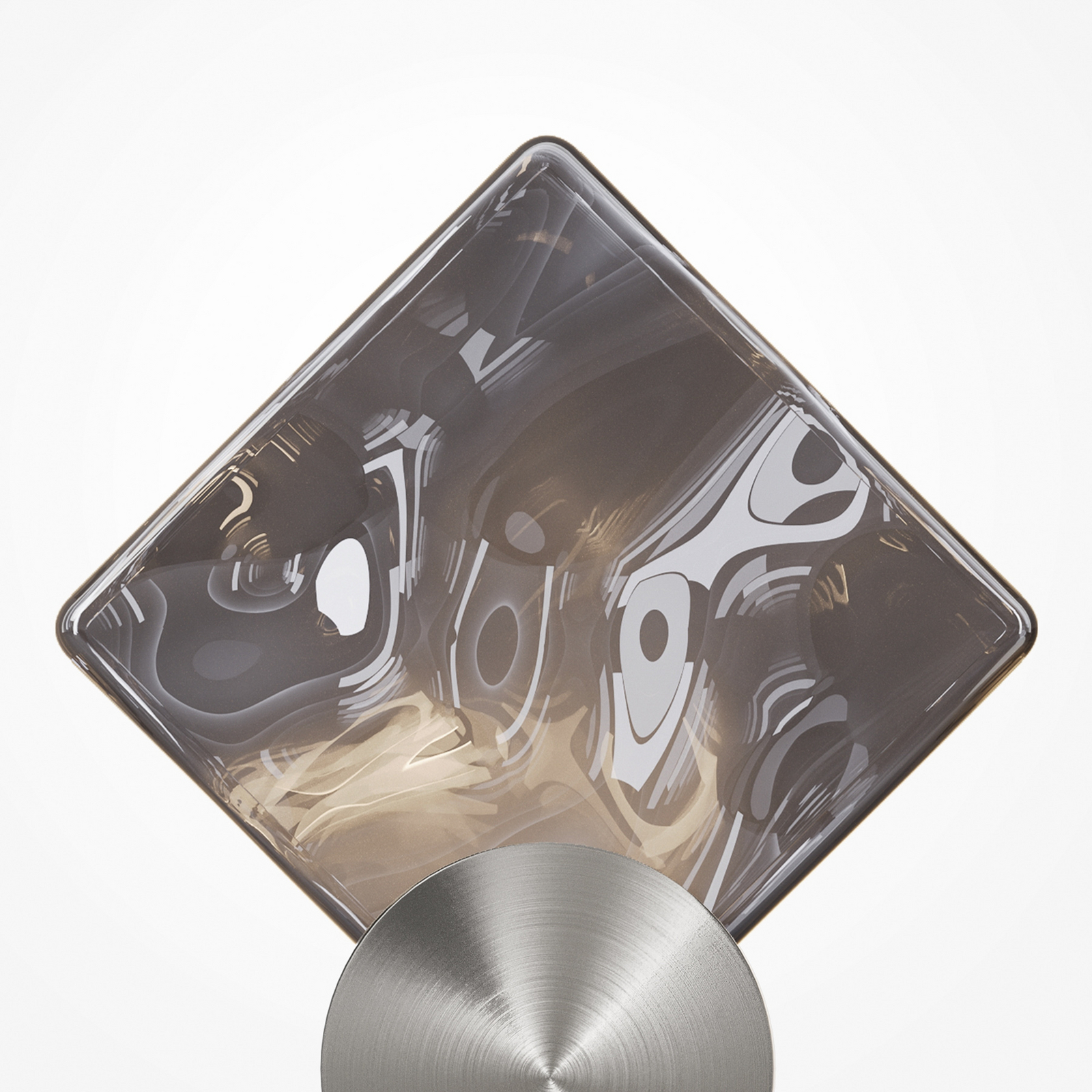 Quadro-LED-seinävalaisin, harmaa, lasi, 3000 K, korkeus 18 cm