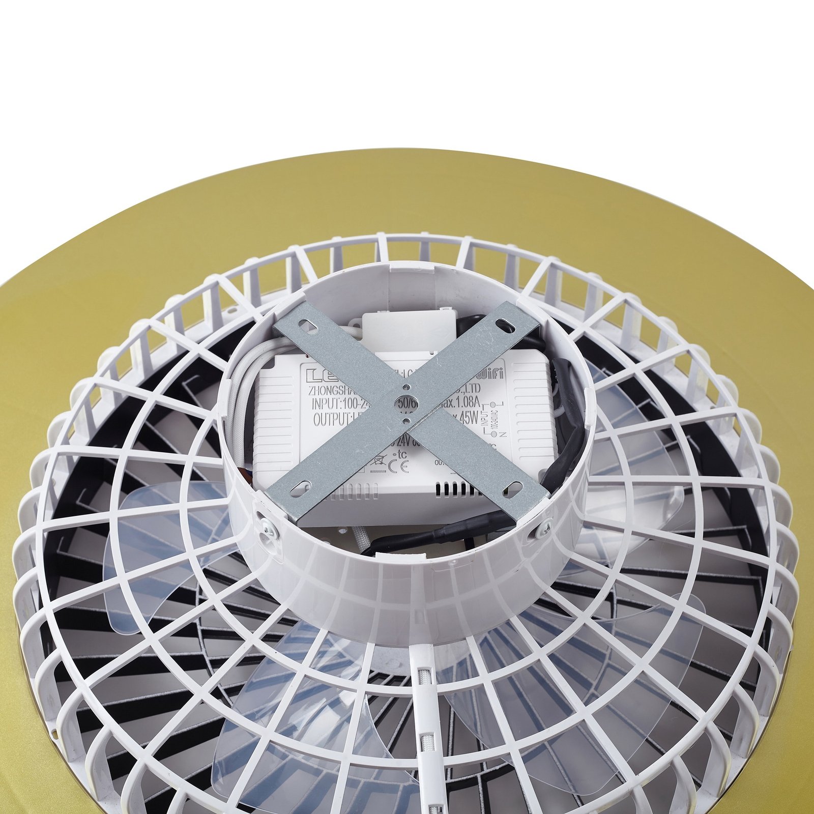 Teleo LED Stropní ventilátor Mosaz - Lindby