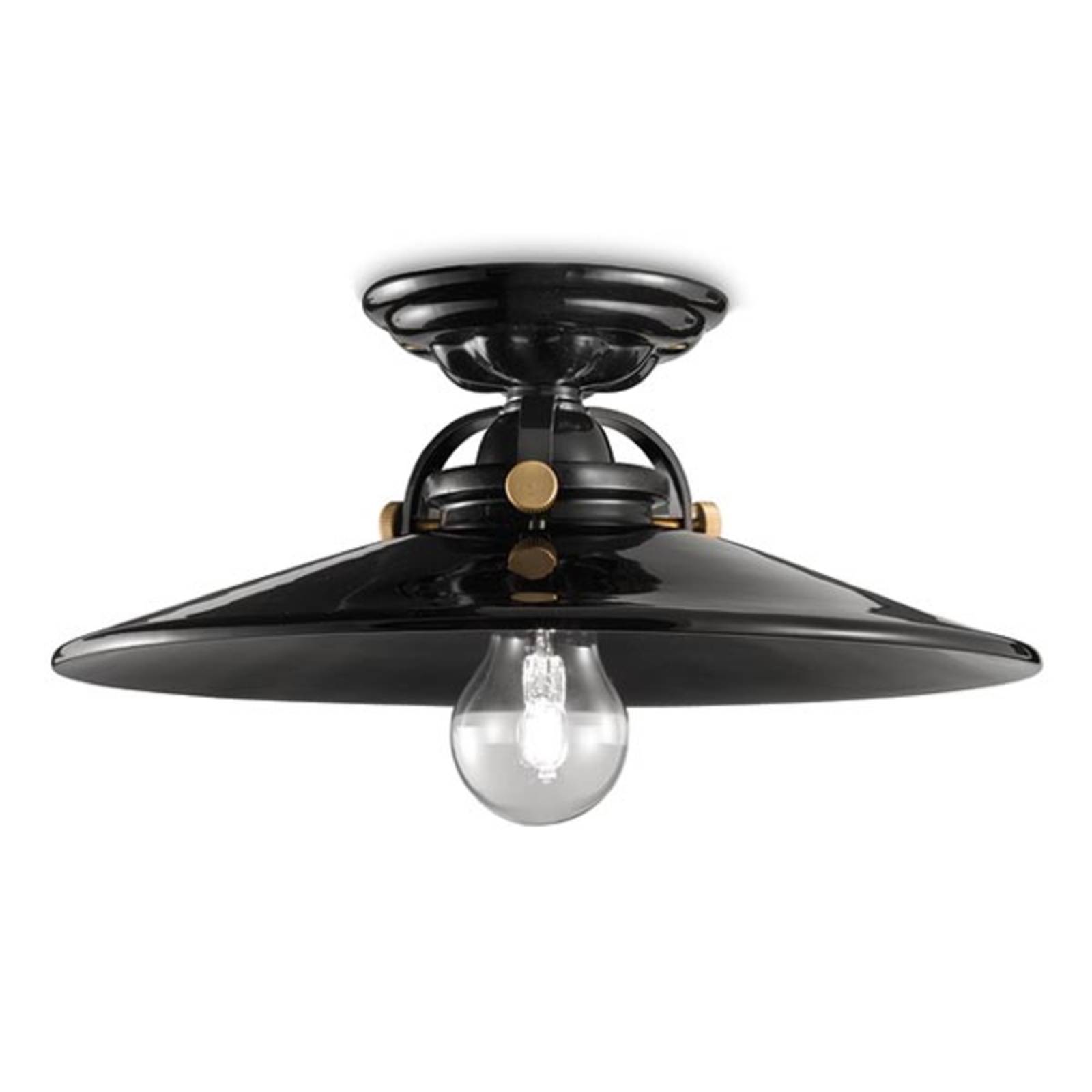 Czarna ceramiczna lampa sufitowa Edoardo, 31 cm