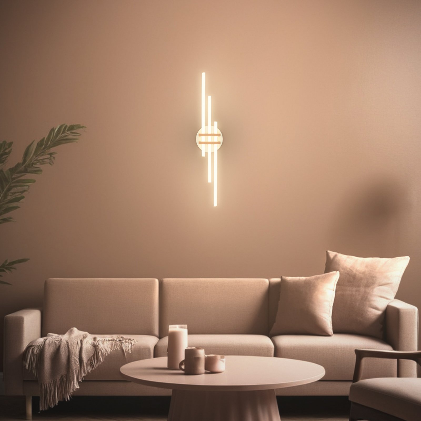 LED stropna lampa Tinka, svijetlosiva/smeđa, duljina 78 cm