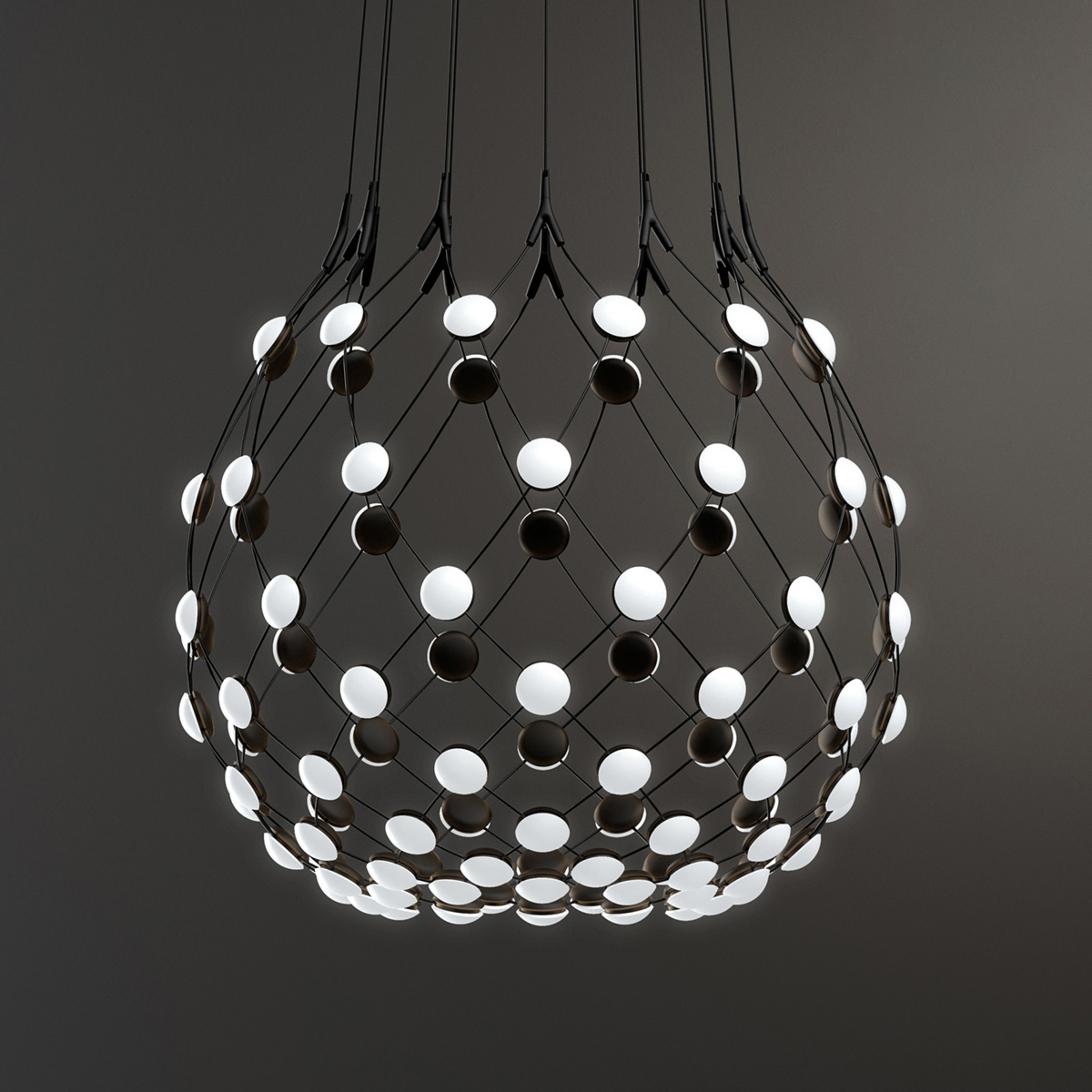 Mesh Taklampa Ø80xH60 Phase 5m Black - Luceplan