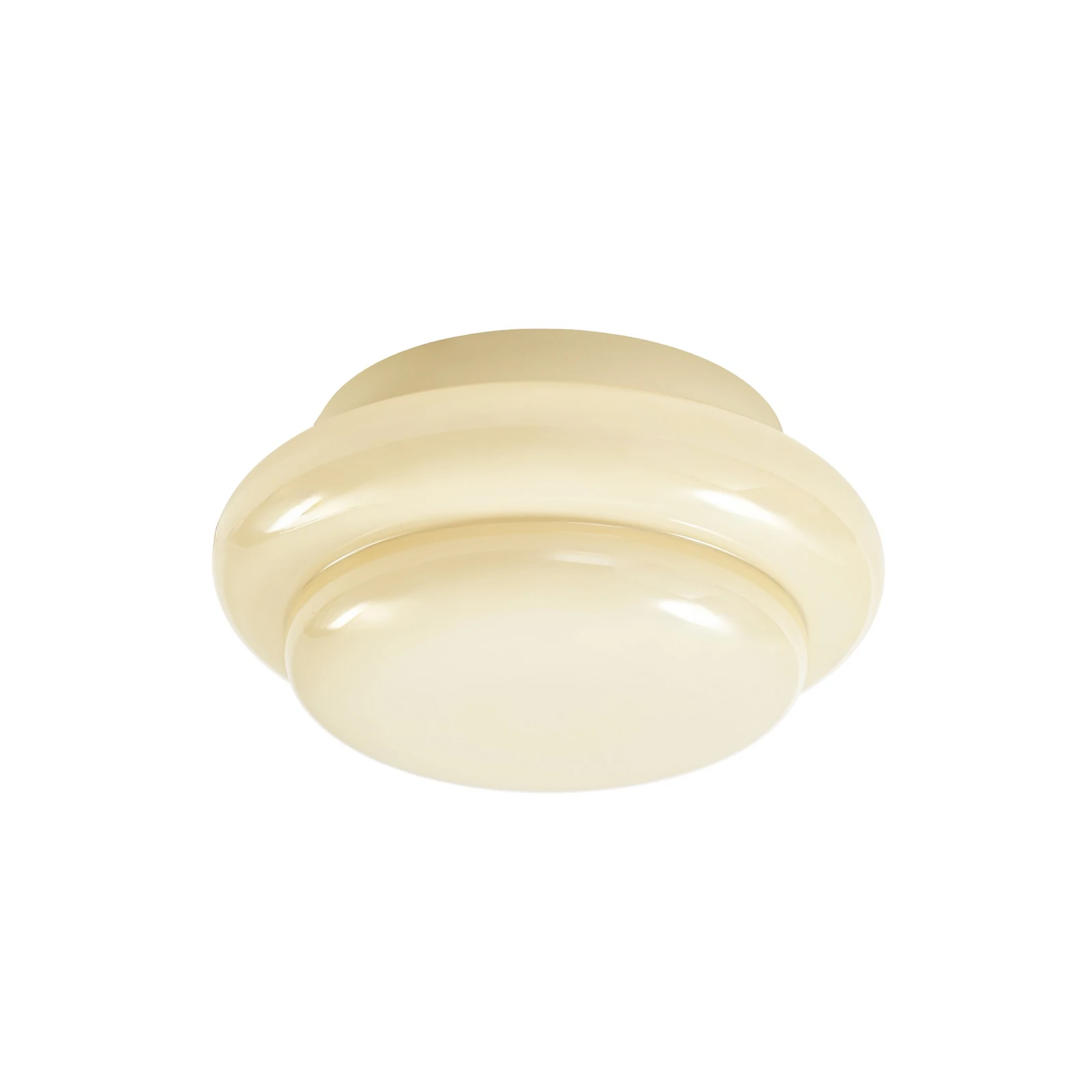 Lucande Deckenleuchte Leilani, Ø 35 cm, gelb, E27, Glas