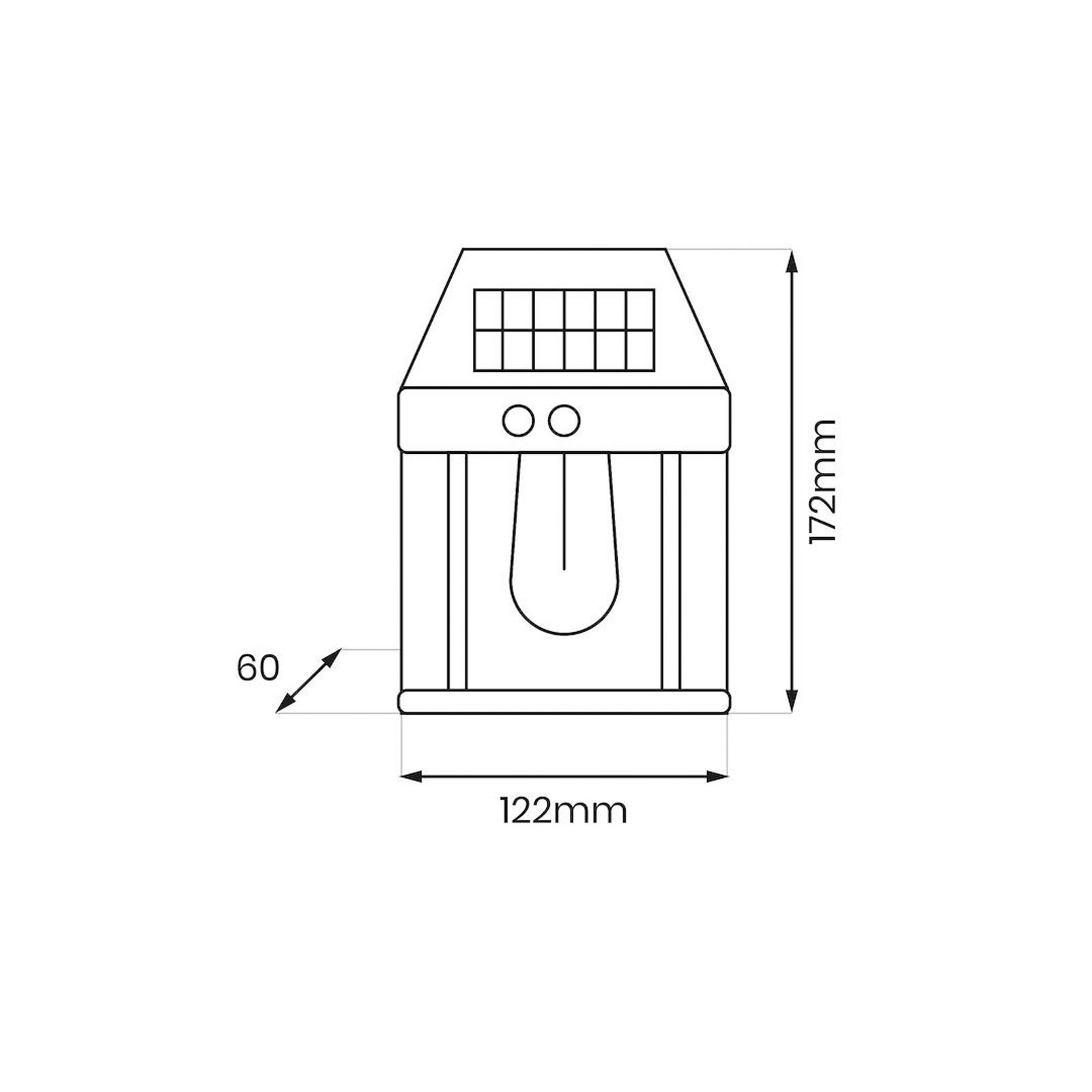 LED-Solar-Außenwandleuchte Filo, Kunststoff, schwarz, IP44
