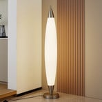 Lucande LED-golvlampa Tarell, vit/nickel, höjd 146cm