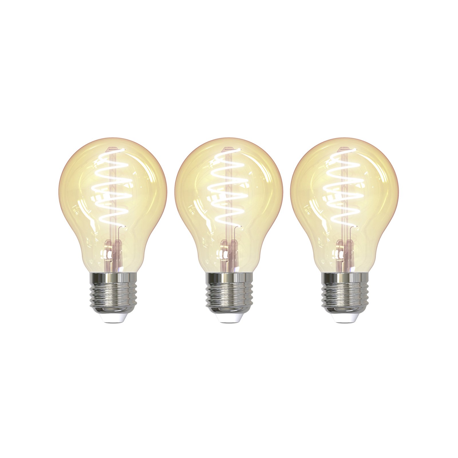 Prios LED-Lampe E27 A60 4,9W WLAN amber, 3er-Set