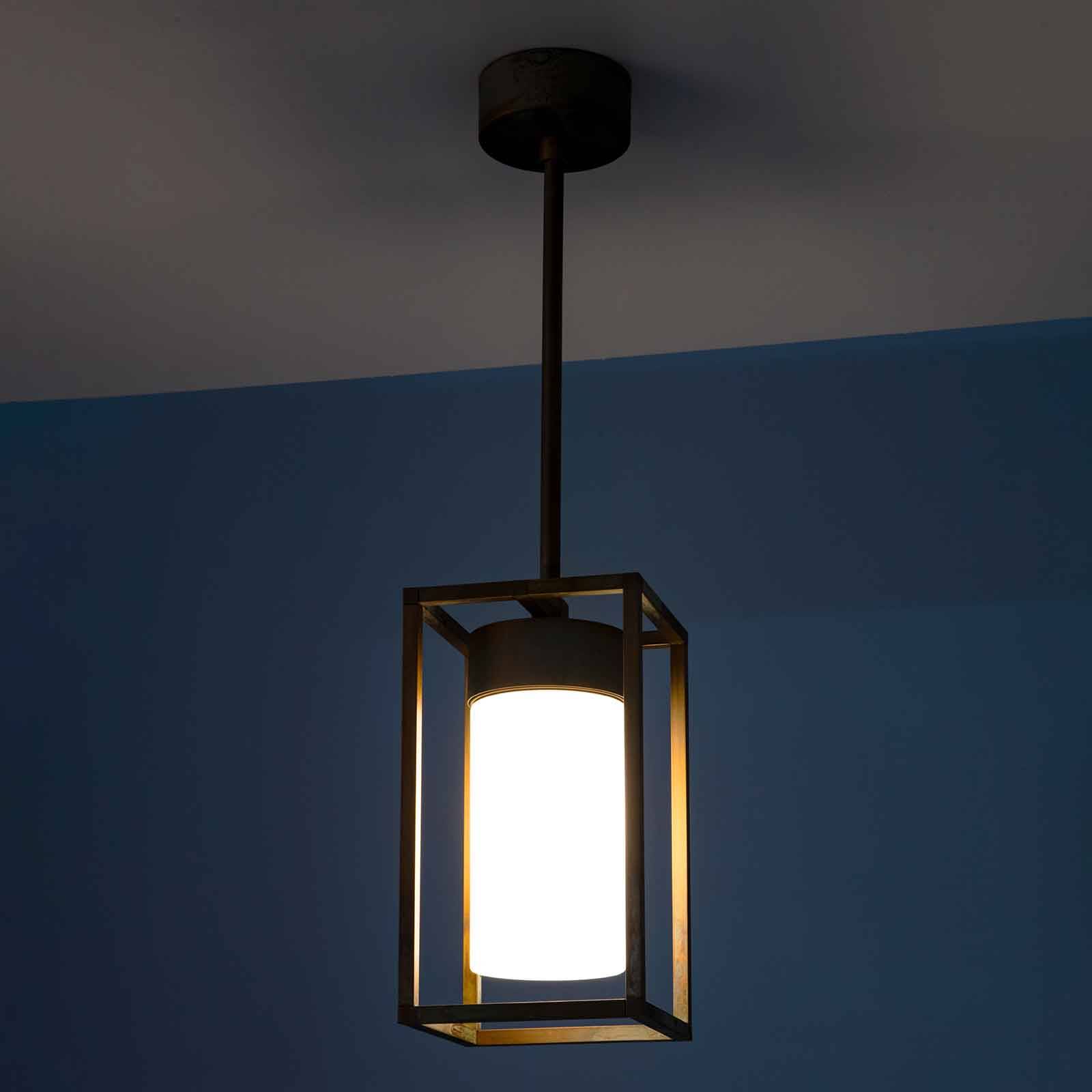 Moretti Luce Hänglampa Cubic³ 3368 mässing antik/opal