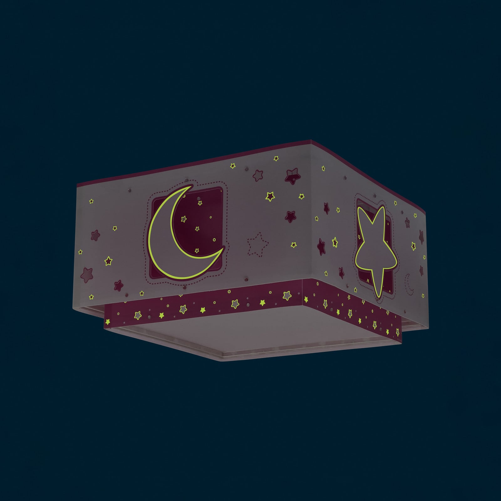 Plafonieră pentru copii Dalber MOONLIGHT roz cu 1 bec - Camera copiilor - roz alb - Plastic