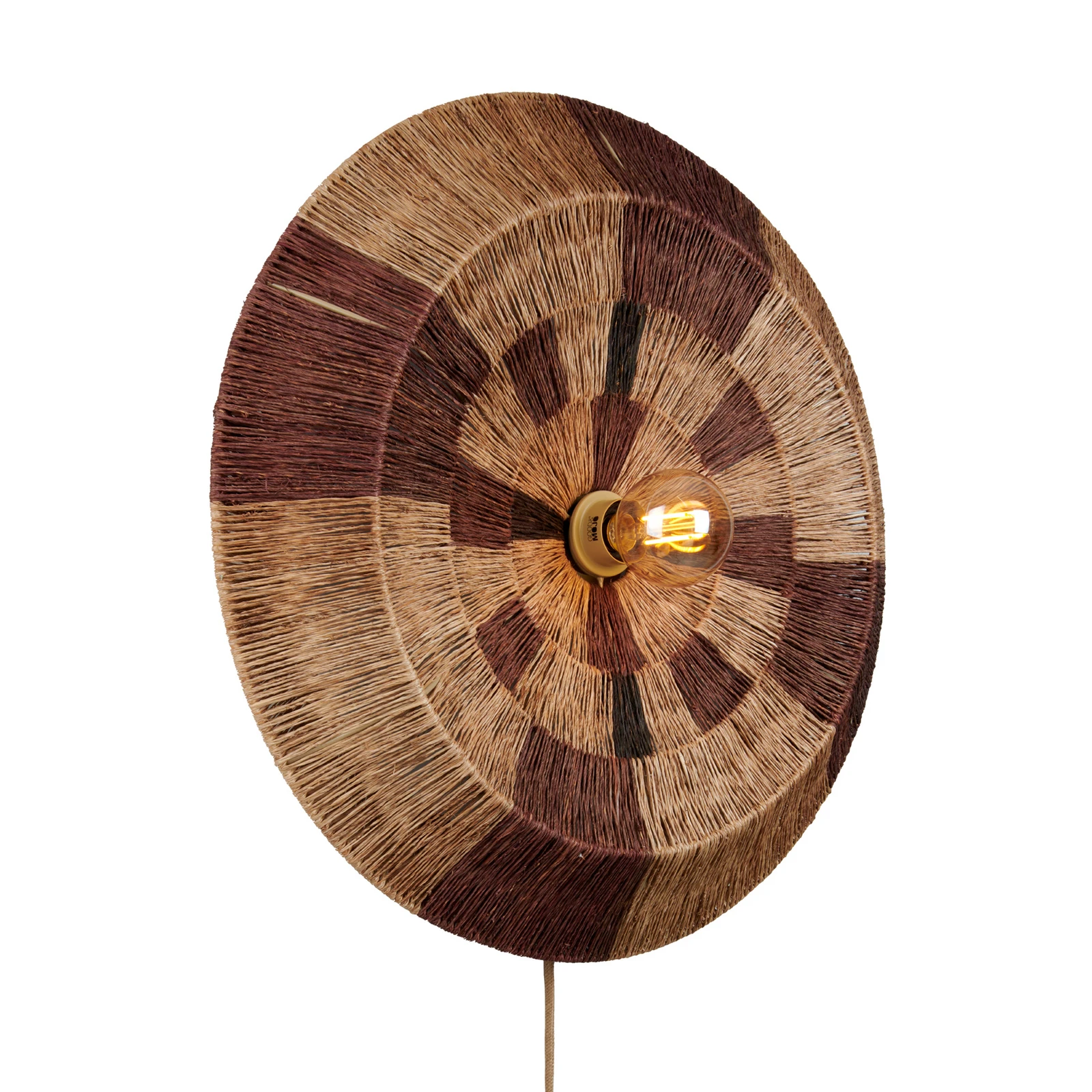 GOOD & MOJO Wandlampe Serengeti, Ø60cm, braun, Jute, Stecker