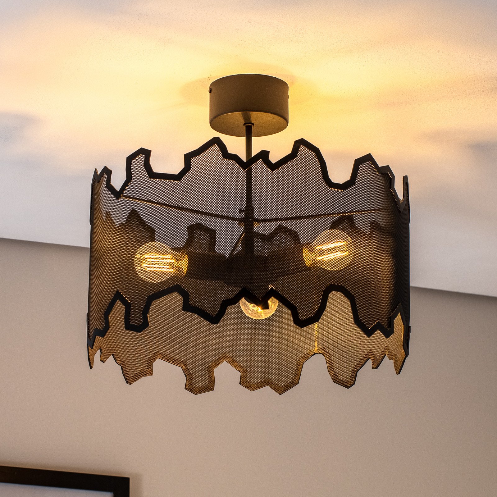 Luminex Plafonieră Wesley cu abajur special - Camera de zi / sufragerie - Modern - negru - Metal