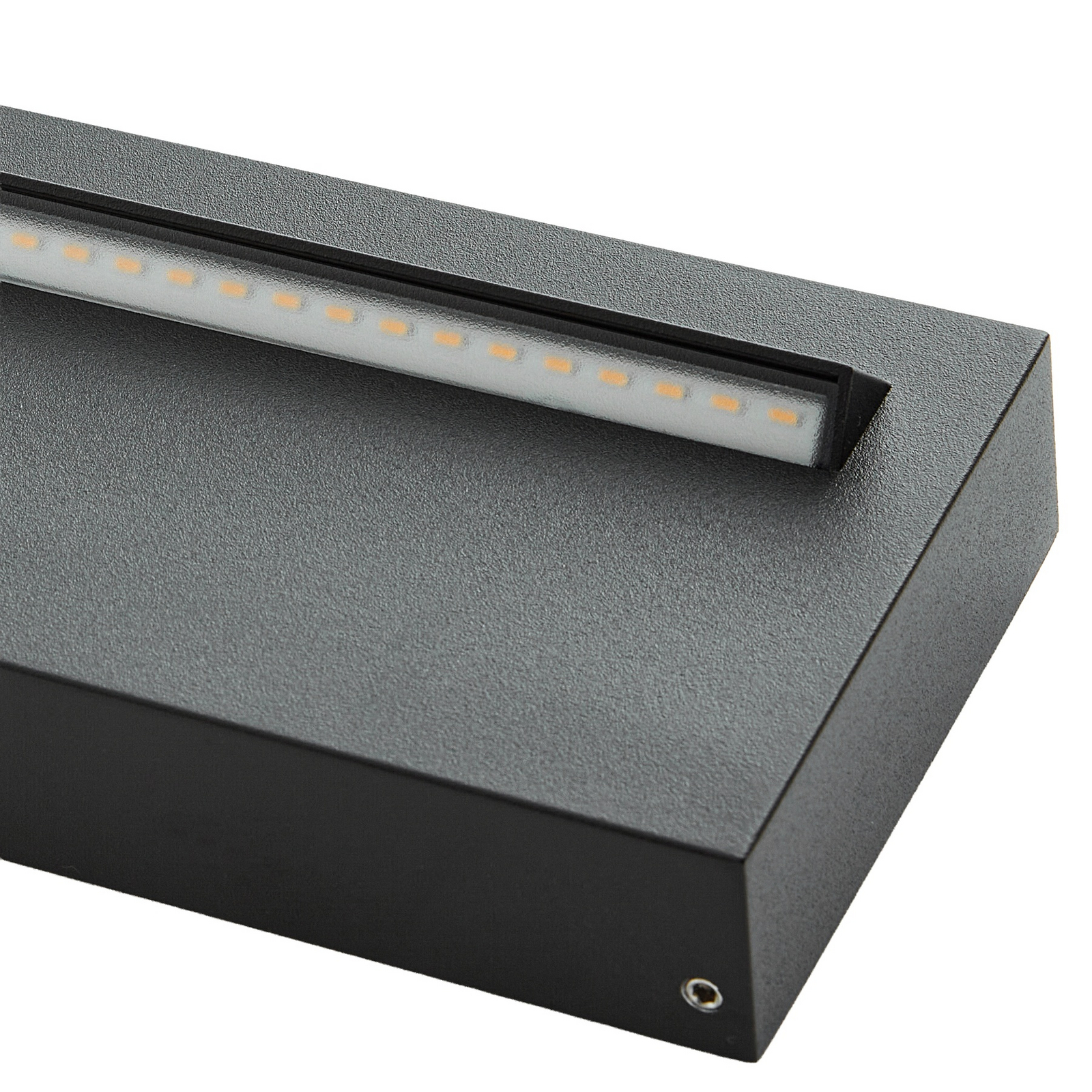 Lucande LED-seinavalgusti Joril, 25 cm, must, IP65