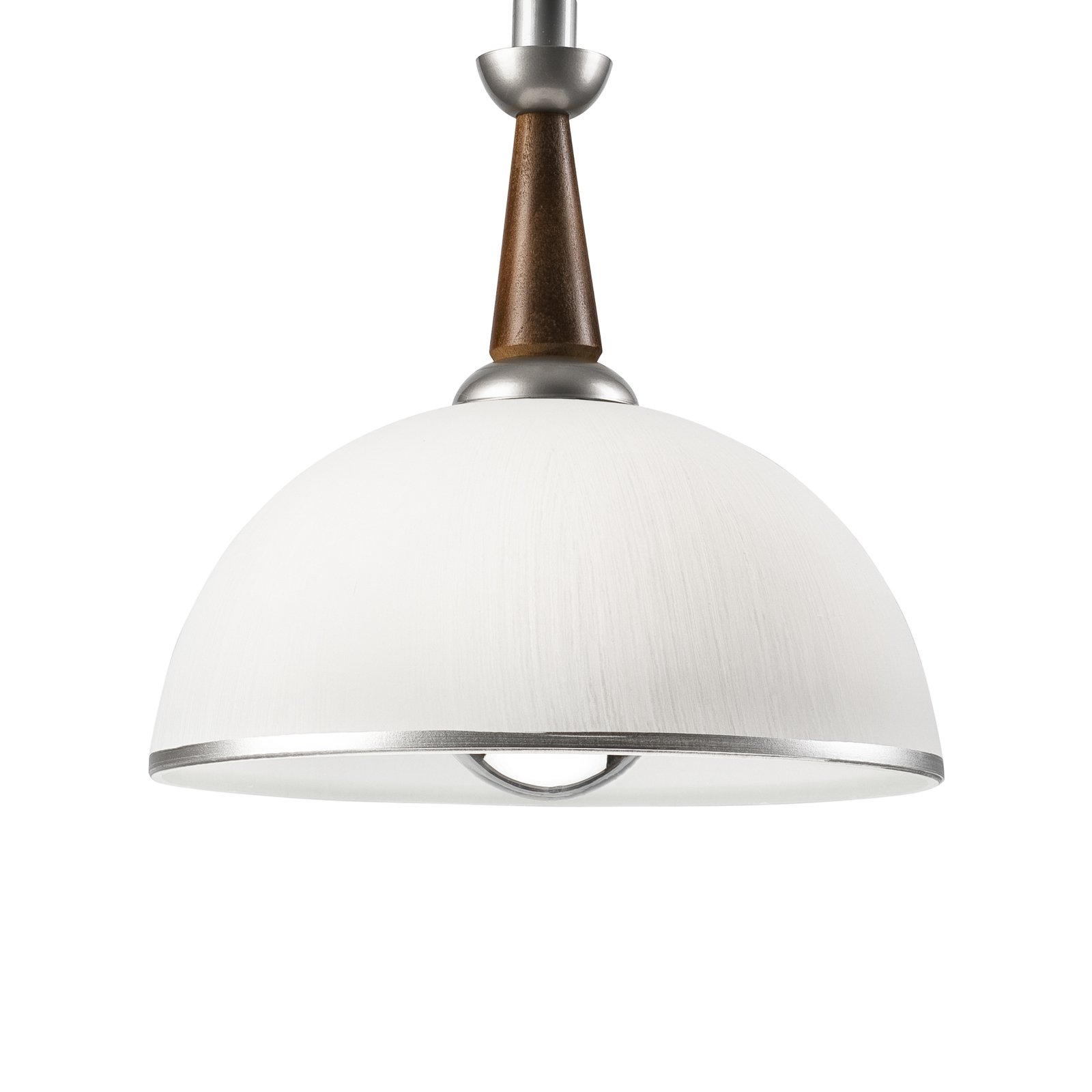 Ilsa pendant light, white/silver, Ø 30 cm, height-adjustable