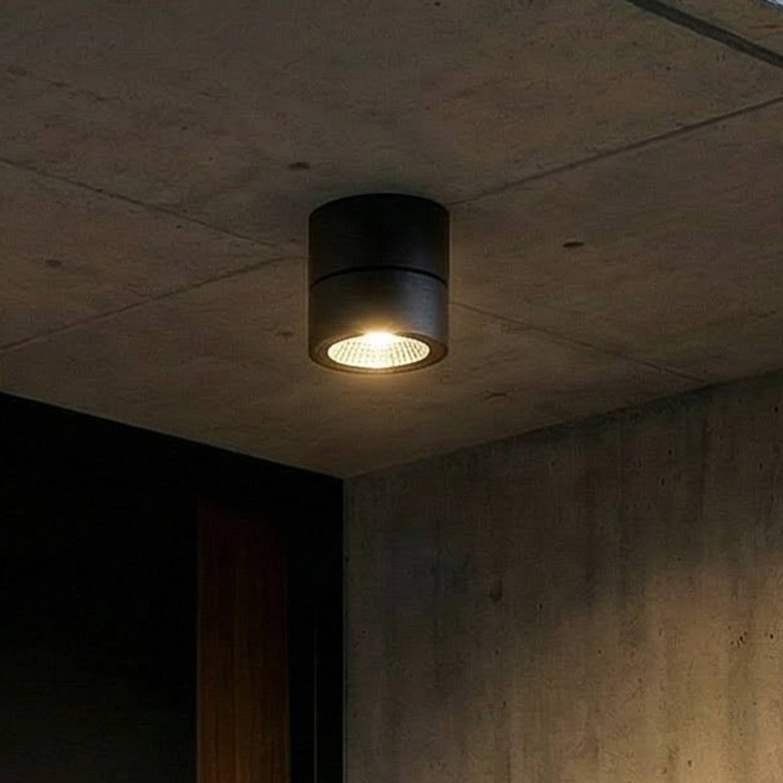 Faretto da soffitto LED Lindby Nolivar, nero, Ø 9 cm, IP54