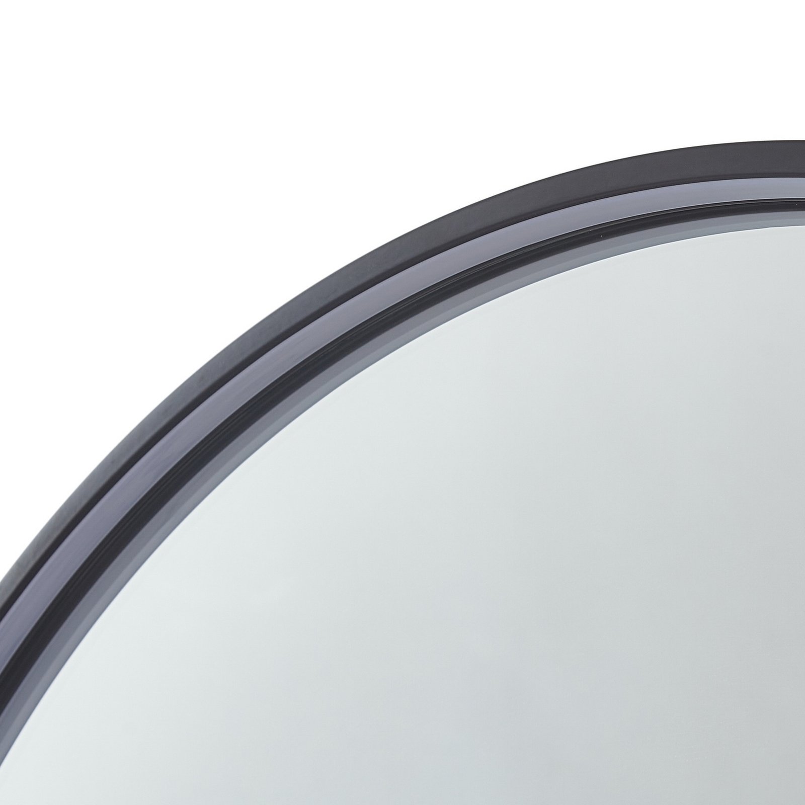 Lucande LED-Spiegel Miren, schwarz, Aluminium, CCT, Ablage