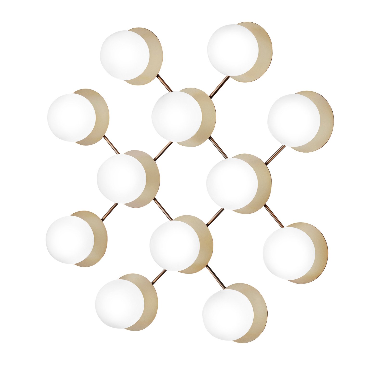 Liila 12 Wall Lamp/Ceiling Lamp Nordic Gold/Opal White - Nuura