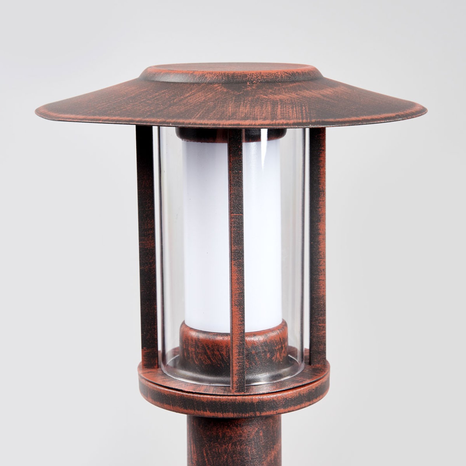 Lindby LED-Wegeleuchte Pavlos, 76 cm, rostfarben, Edelstahl