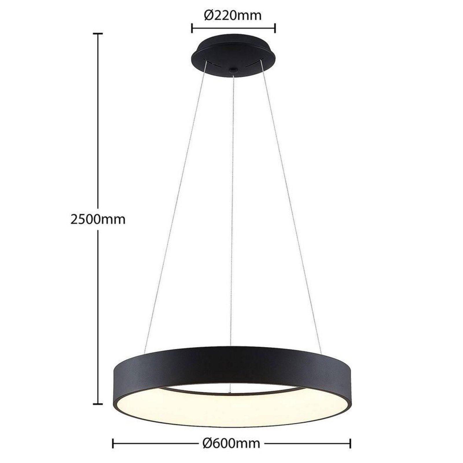 Aleksi Round LED Lustră Pendul Ø60 Black - Arcchio