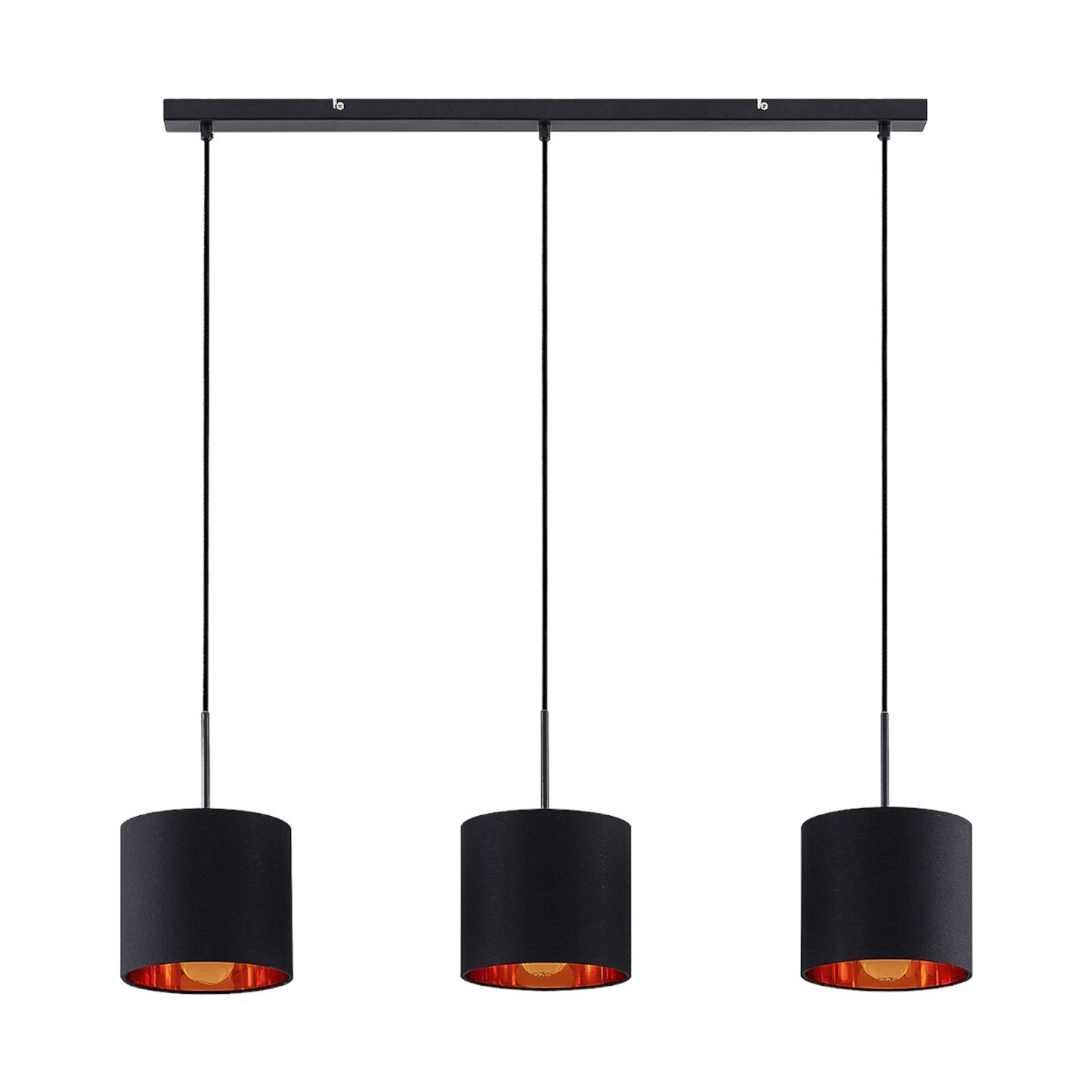 Lindby Trinika textiel-hanglamp in zwart