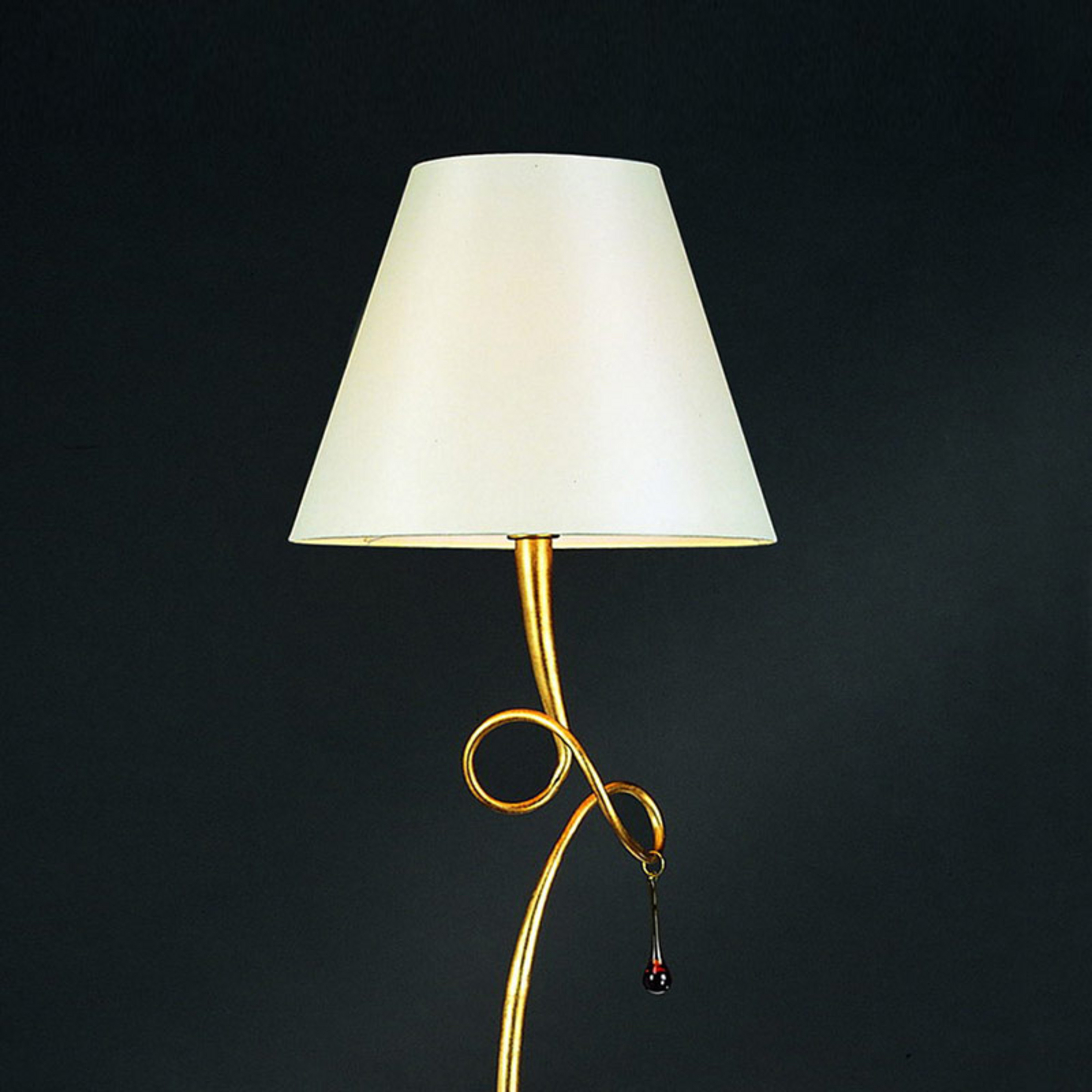 Stehleuchte Paola mit Textilschirm gold