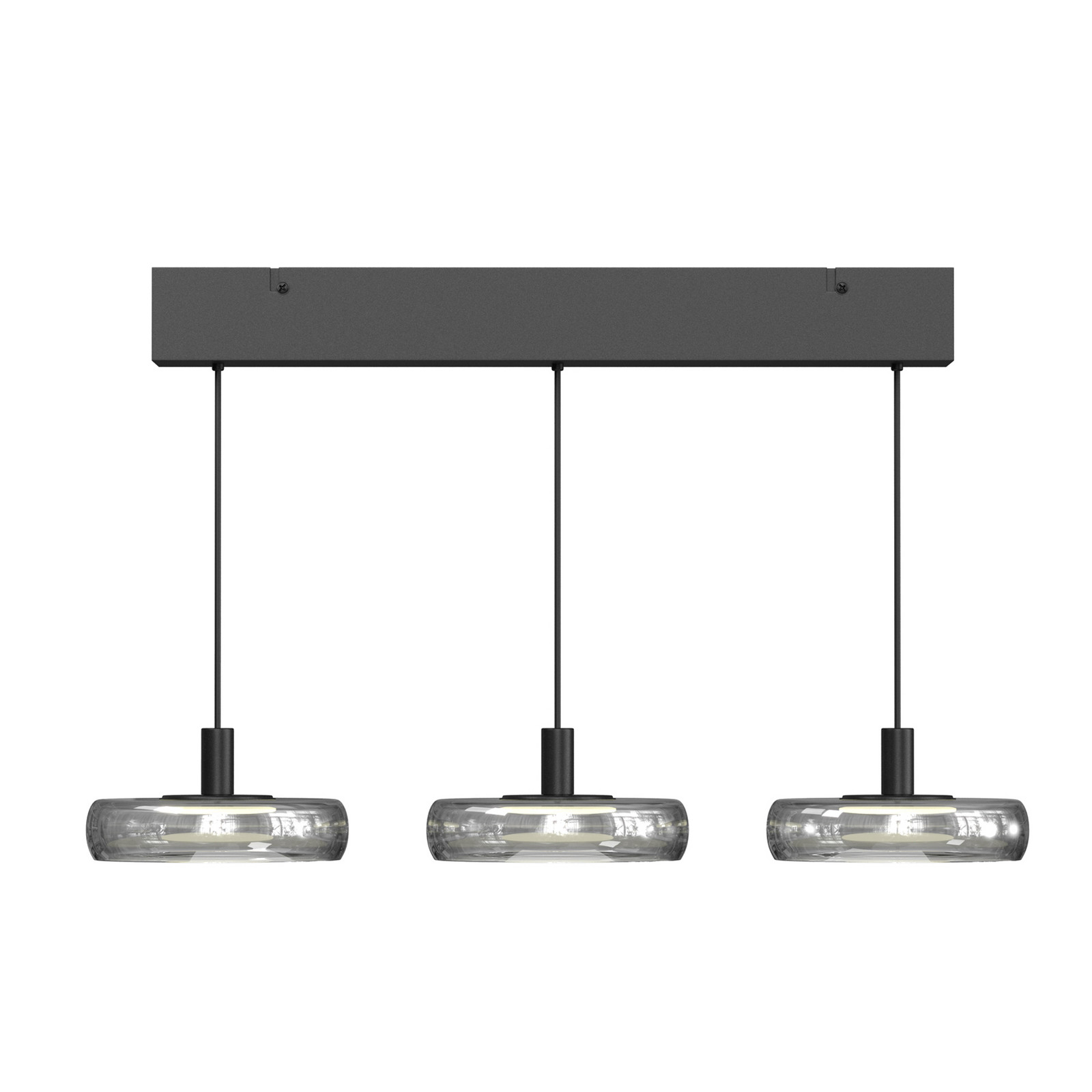 Maytoni Lampă suspendată LED FLOAT gri/negru 3 becuri 68 cm sticlă/metal - Camera de zi / sufragerie - Modern - gri fumuriu negru
