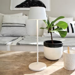 LOOM DESIGN LED ladattava terassivalo Modi, valkoinen 36 cm CCT