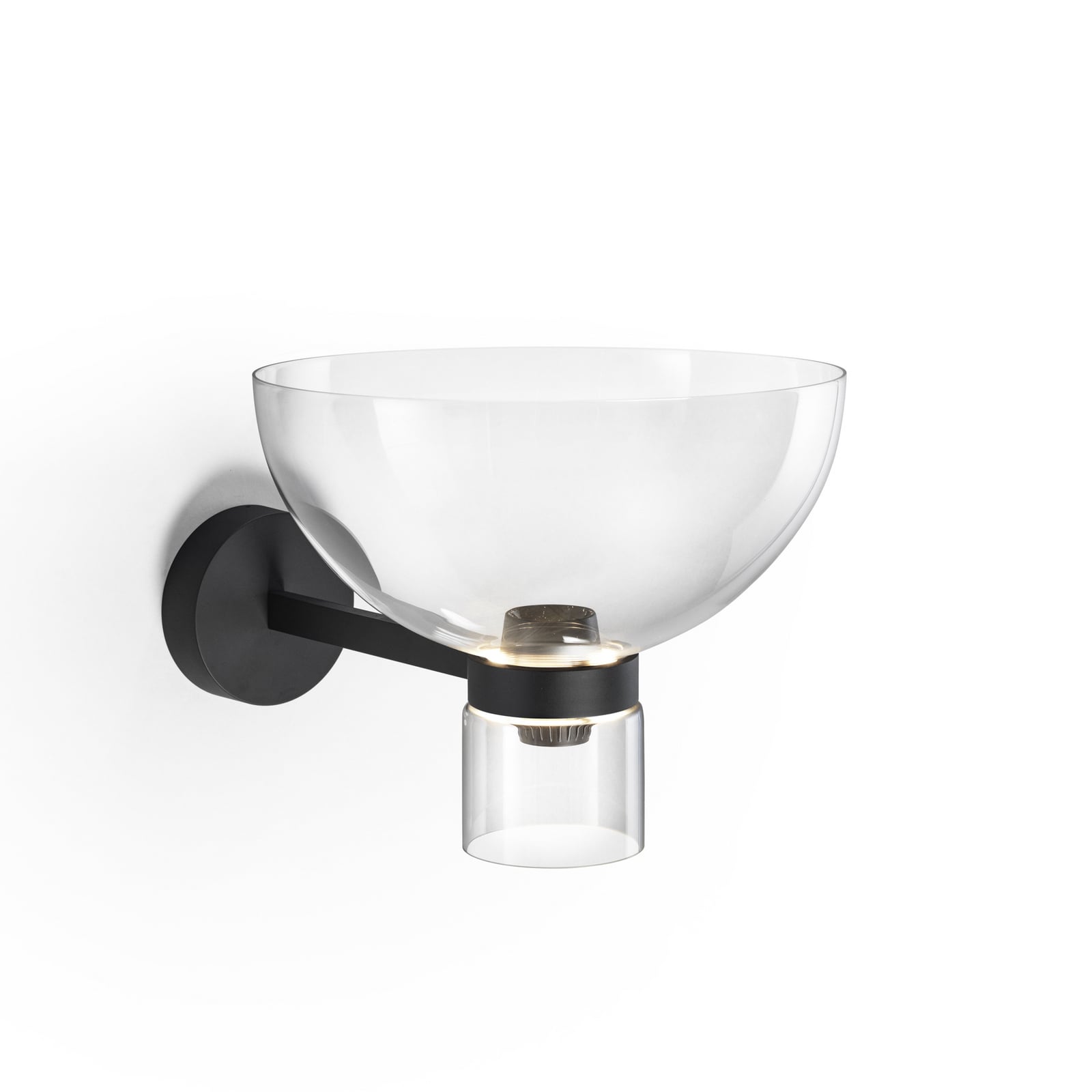 Applique a LED Nocturne Bowl, nera, in vetro, dimmerabile - FLOS Applique a LED Nocturne Bowl, nera, in vetro, dimmerabile - FLOS