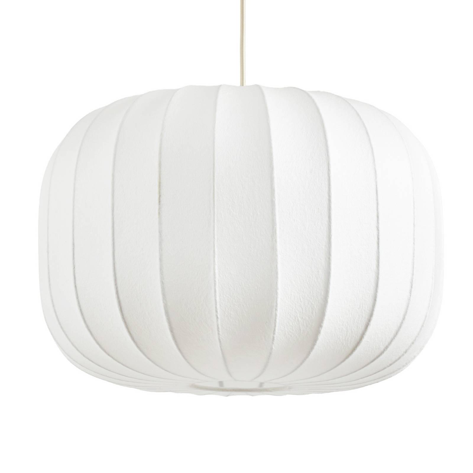 Żyrandol Lucande Bridget, 1-punktowa, Ø 40 cm, biała, tkanina