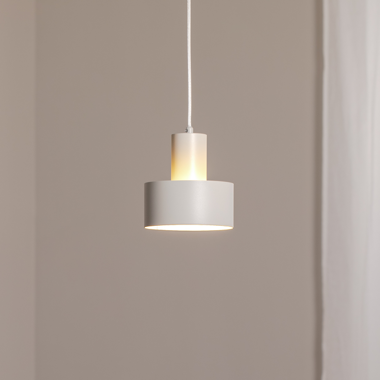 Hanglamp Rif S, taupe, 1-lamp, Ø 15 cm, staal 