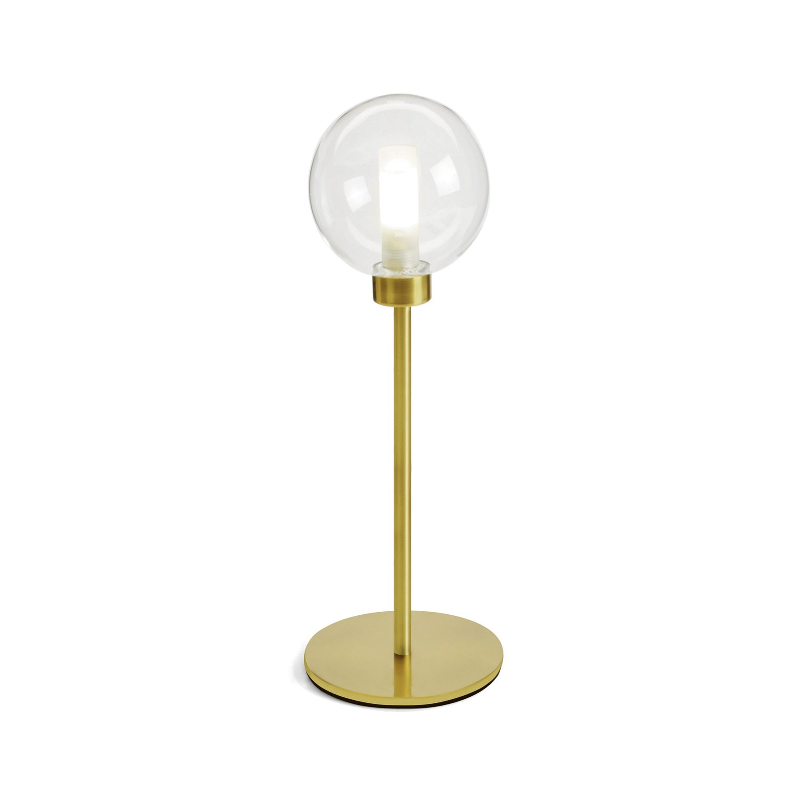 Dom tafellamp, 1-lamp, helder/goud, hoogte 48,5 cm, glas