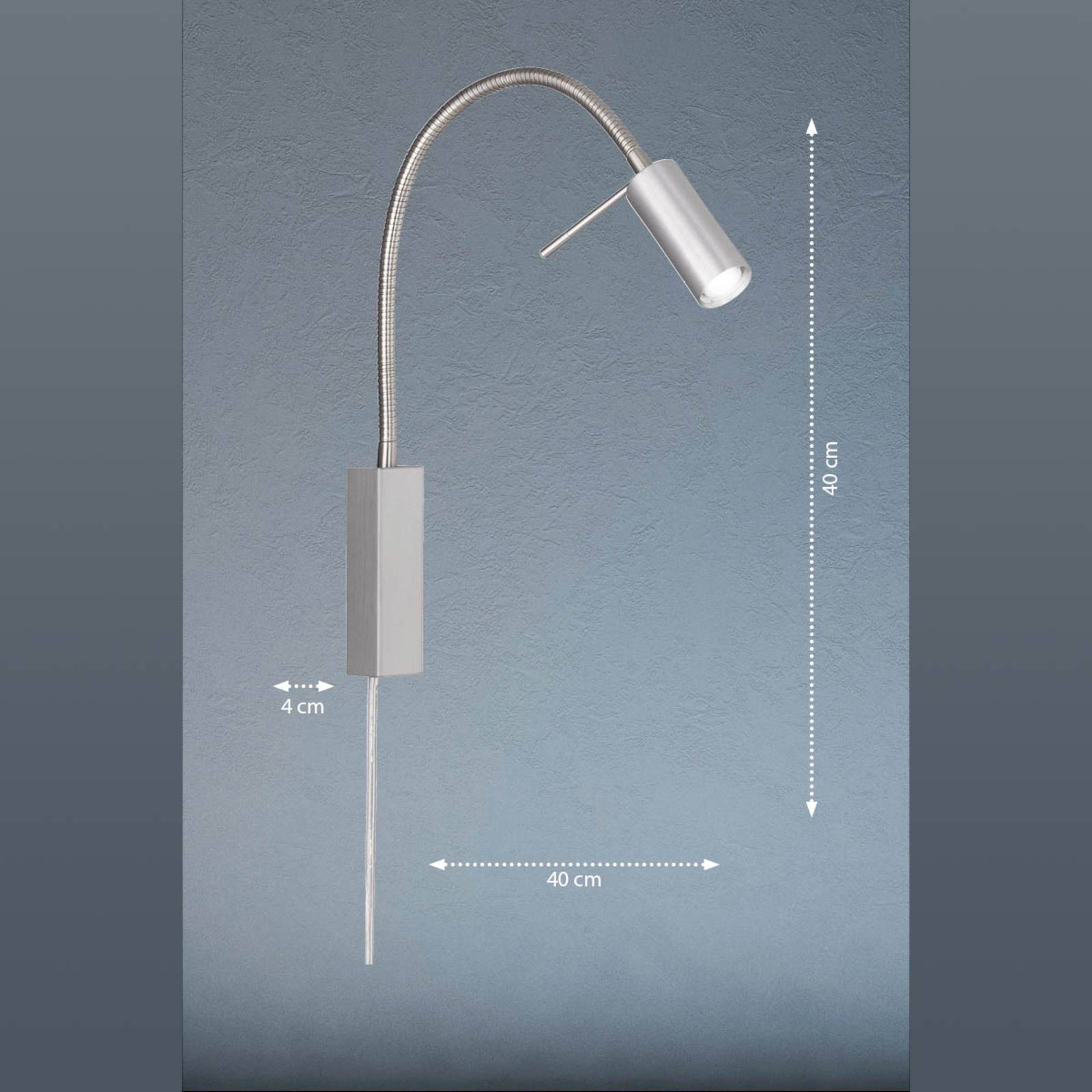 LED-Wandlampe River Flexarm, Schirm Metall glatt günstig online kaufen