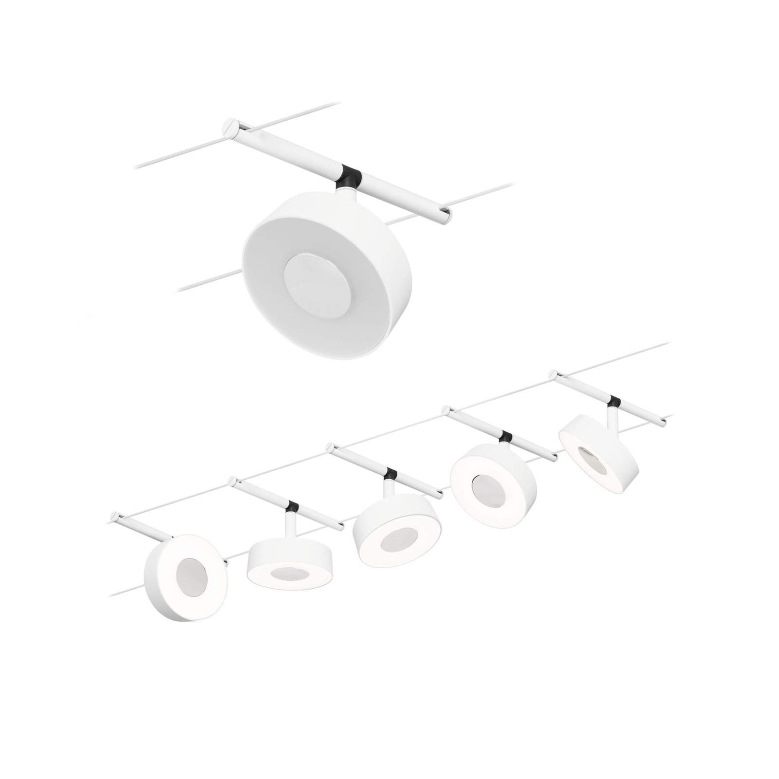 Paulmann Circle LED cable lighting system 5-bulb complete set