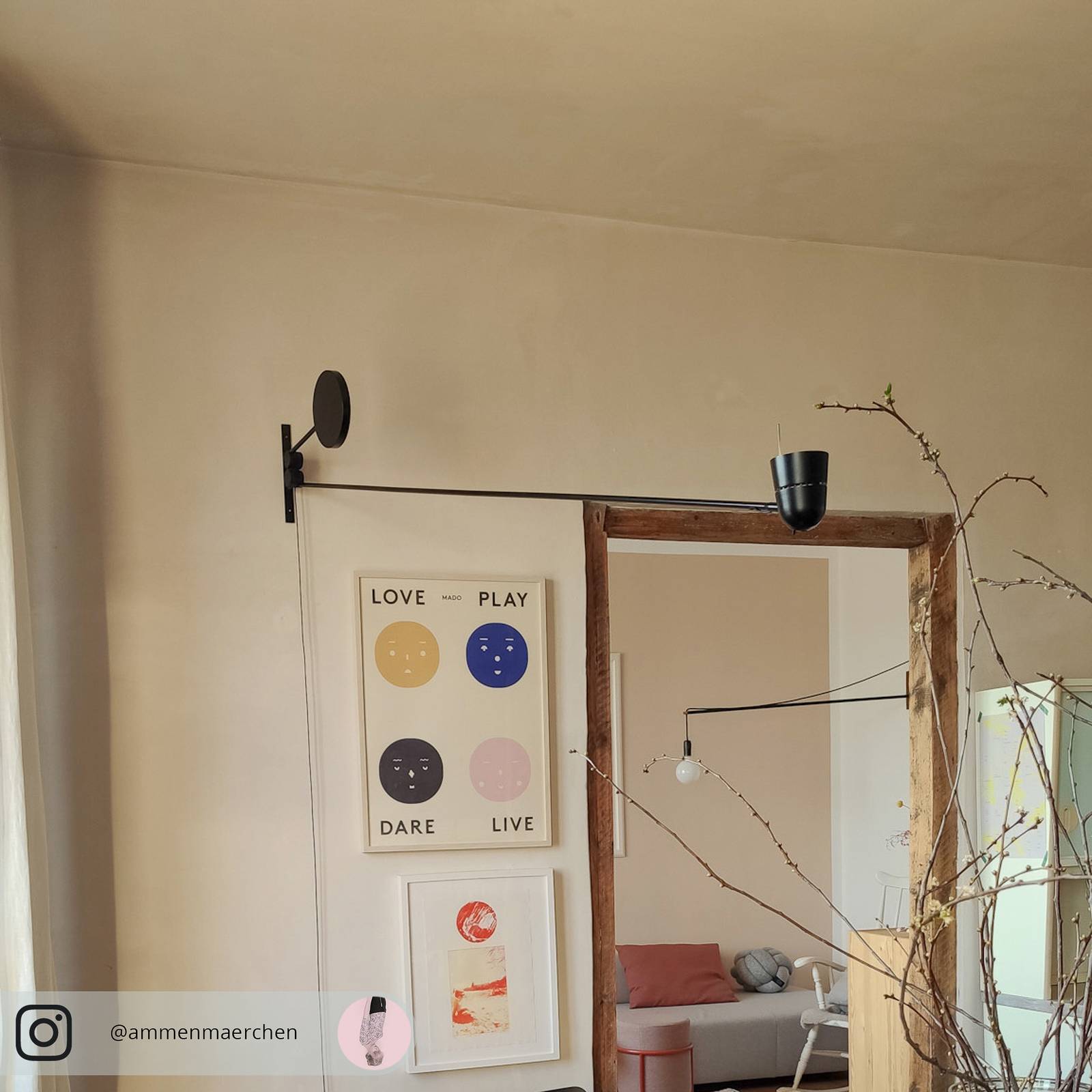 Lampa ścienna LED Counterbalance, czarna