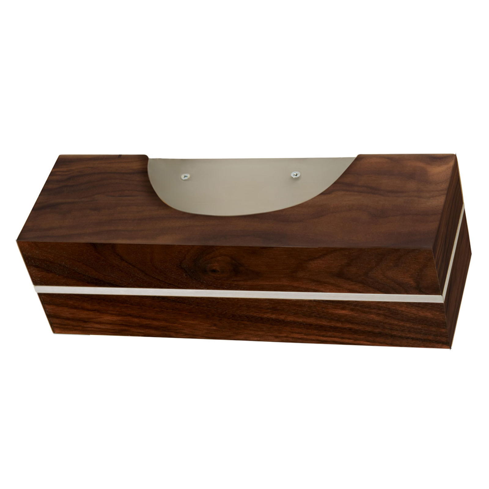 HerzBlut Dana LED wall light nickel walnut, for Living / Dining Room, wood, acrylic glass, metal, 3 W, energy efficiency: A+, W: 22 cm, H: 7 cm
