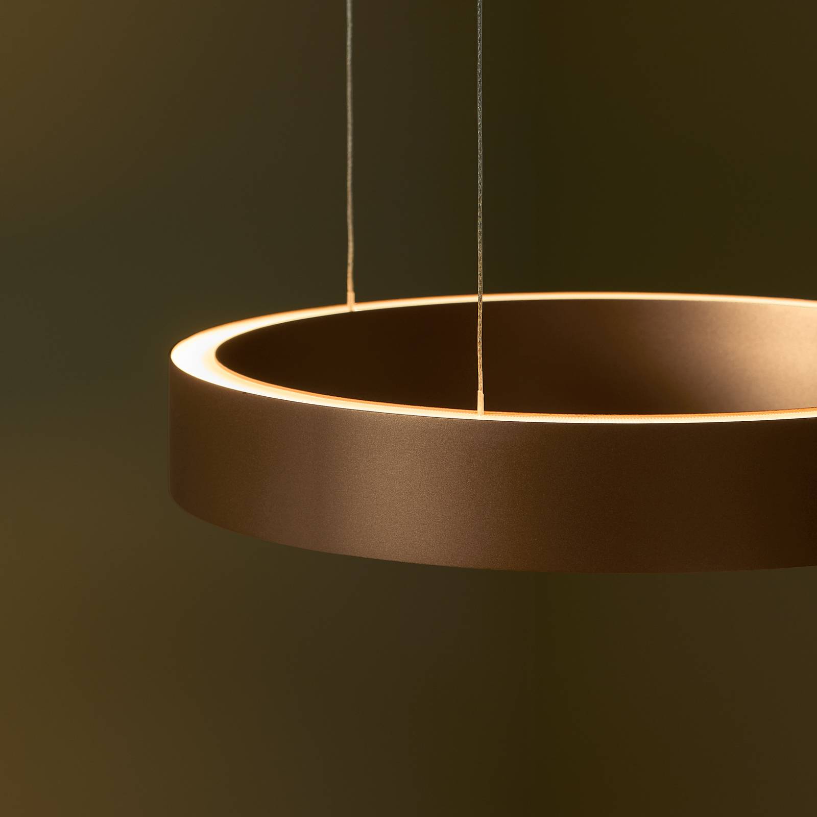 LOOM DESIGN żyrandol LED Velora w kolorze karmelowo-brązowym, Ø40 cm,