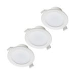 Prios LED recessed light Rida, set of 3, white, 19cm, CCT, IP44