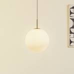 Lucande LED pendant light Joran, 1-bulb, white, glass