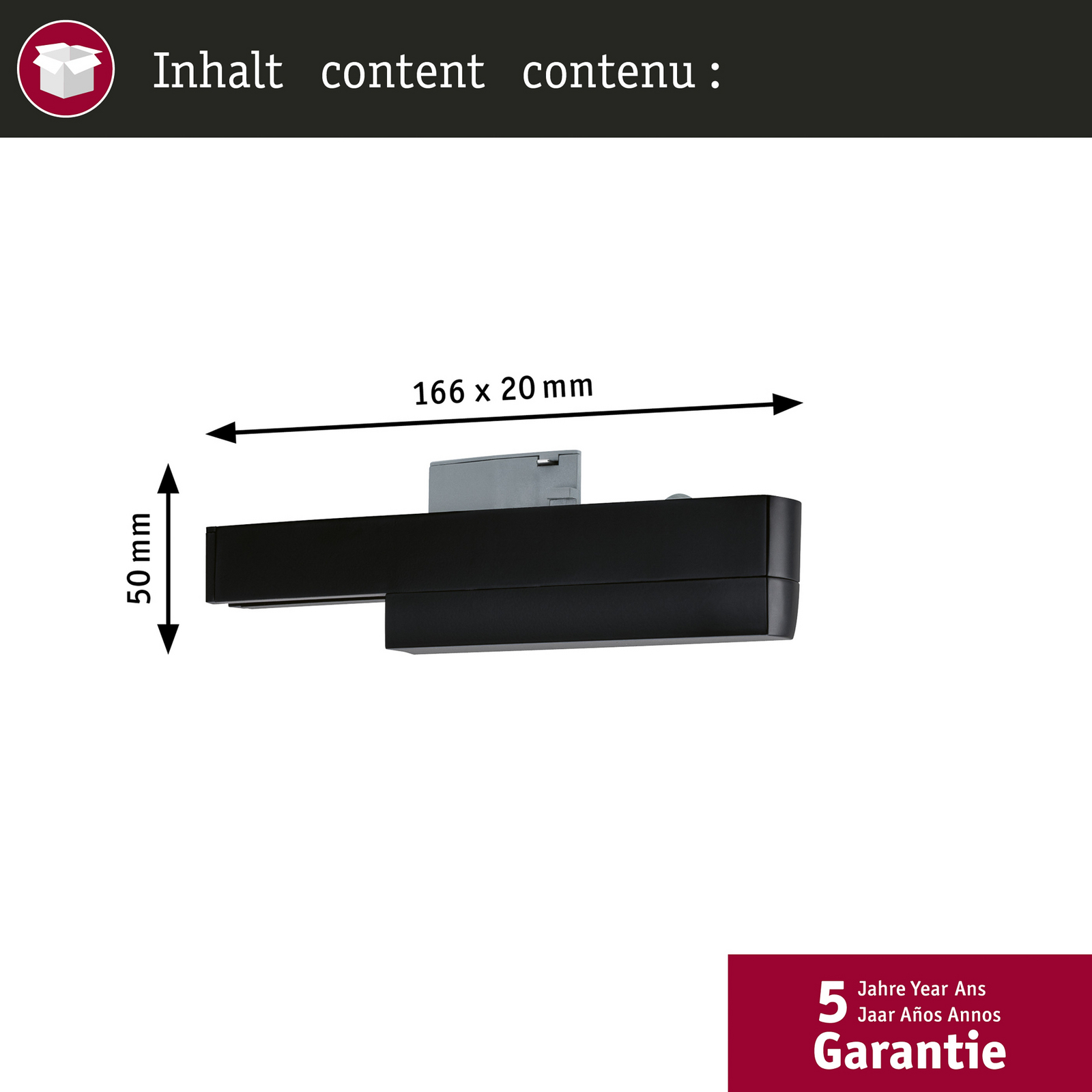 Paulmann URail Adaptateur pour rail Zigbee 3.0, noir mat